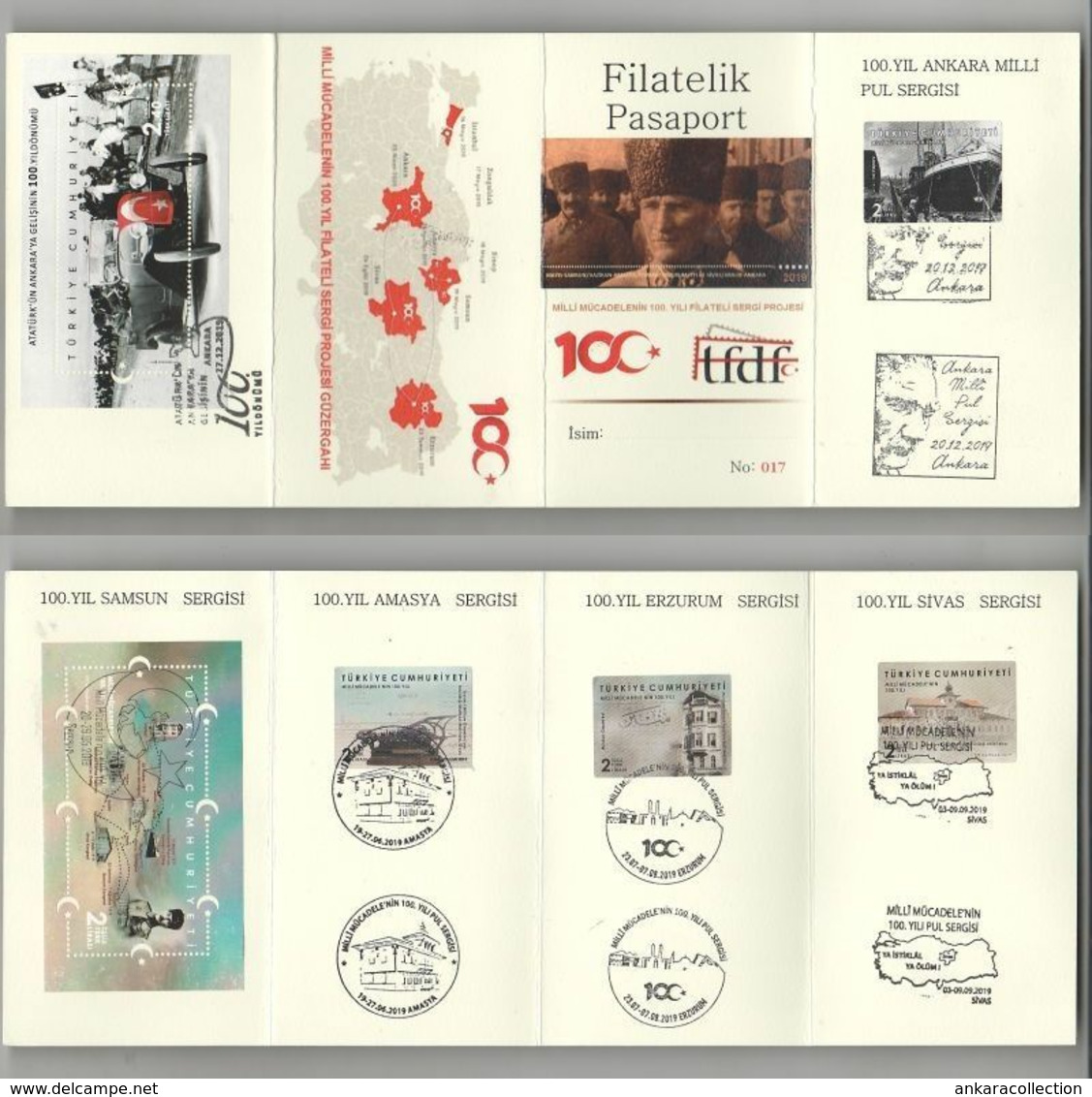 AC - TURKEY POSTAL STATIONARY - THE ROUTE OF PHILATELIC EXHIBITION OF CENTENARY OF THE NATIONAL STRUGGLE 2019 - Postal Stationery