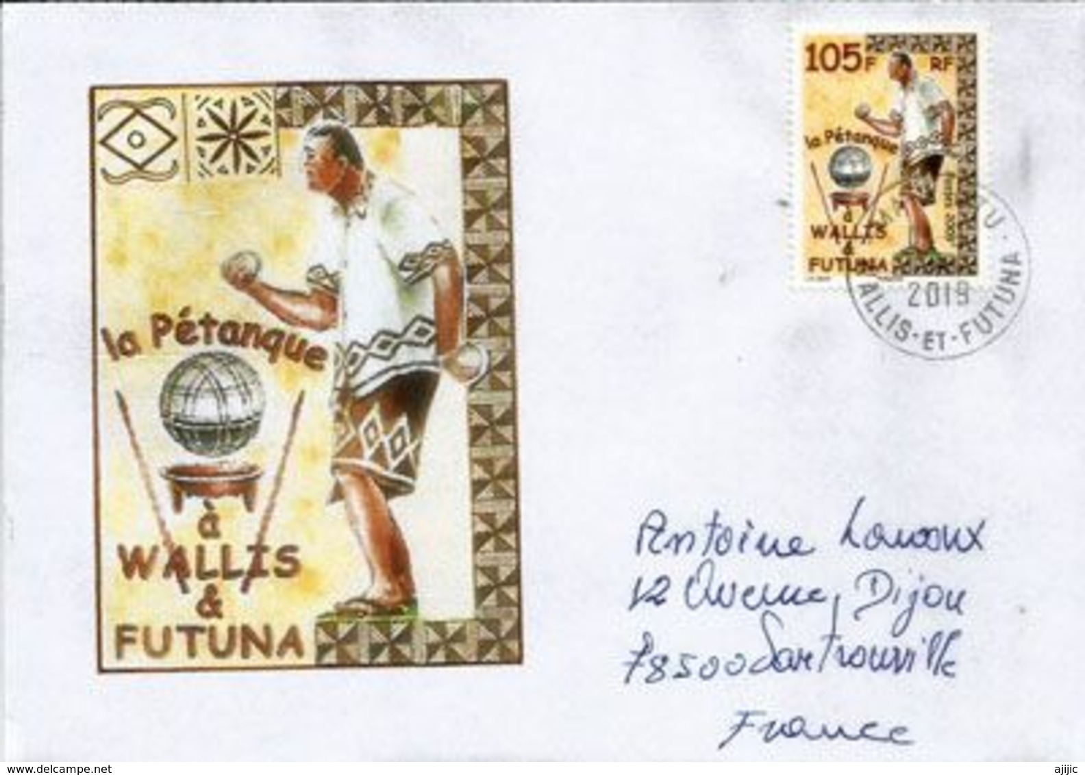 La Pétanque Aux îles Wallis & Futuna (Océanie) ,  Lettre De MataUtu, Adressée En France - Pétanque