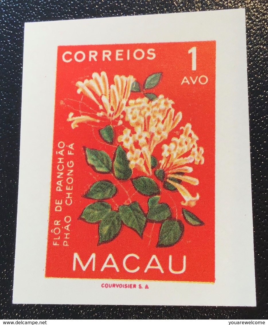 Macao 1953 Flowers RARE IMPERFORATED SET, XF MNH **(Macau China Chine Portugal Colonies Courvoisier S.A Proofs Fleurs - Ongebruikt