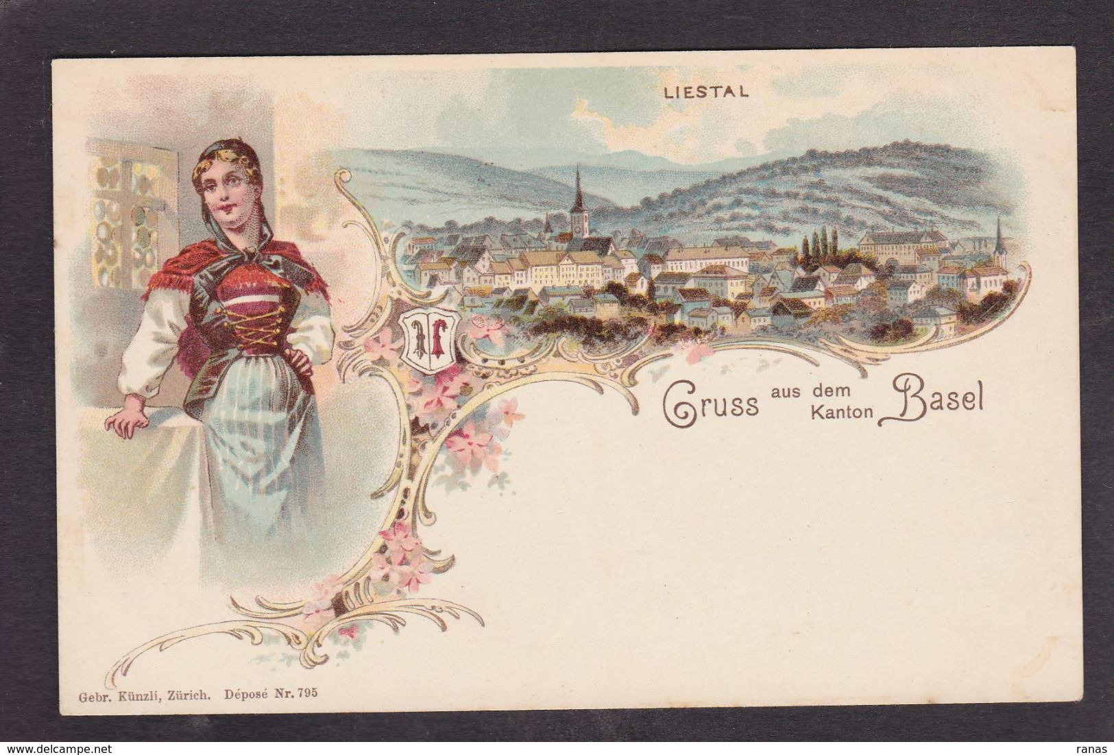 CPA Suisse Helvétia Schweiz Svizzera Non Circulé Litho Gruss Canton De Bâle Basel Liestal - Liestal