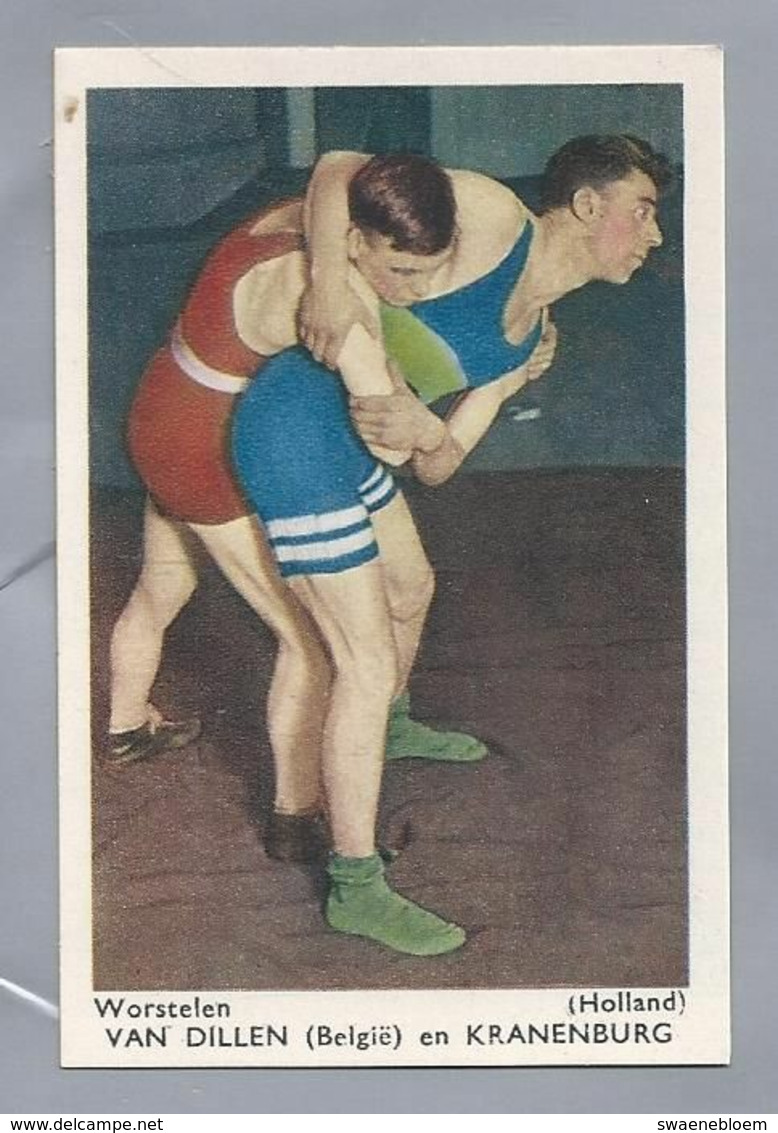 SPORTPLAATJES. WORSTELEN. VAN DILLEN BELGIË EN KRANENBURG HOLLAND - Tarjetas