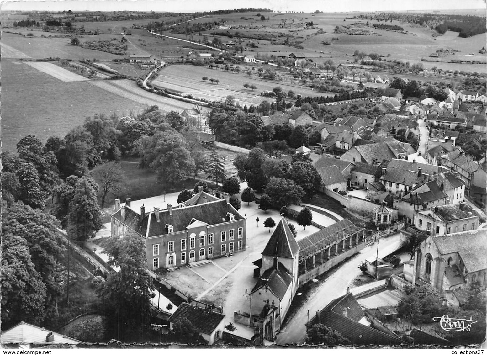 21-IS-SUR-TILLE- VUE AERIENNE SUR LE PARC ET L'ECOLE DES GARCONS - Is Sur Tille