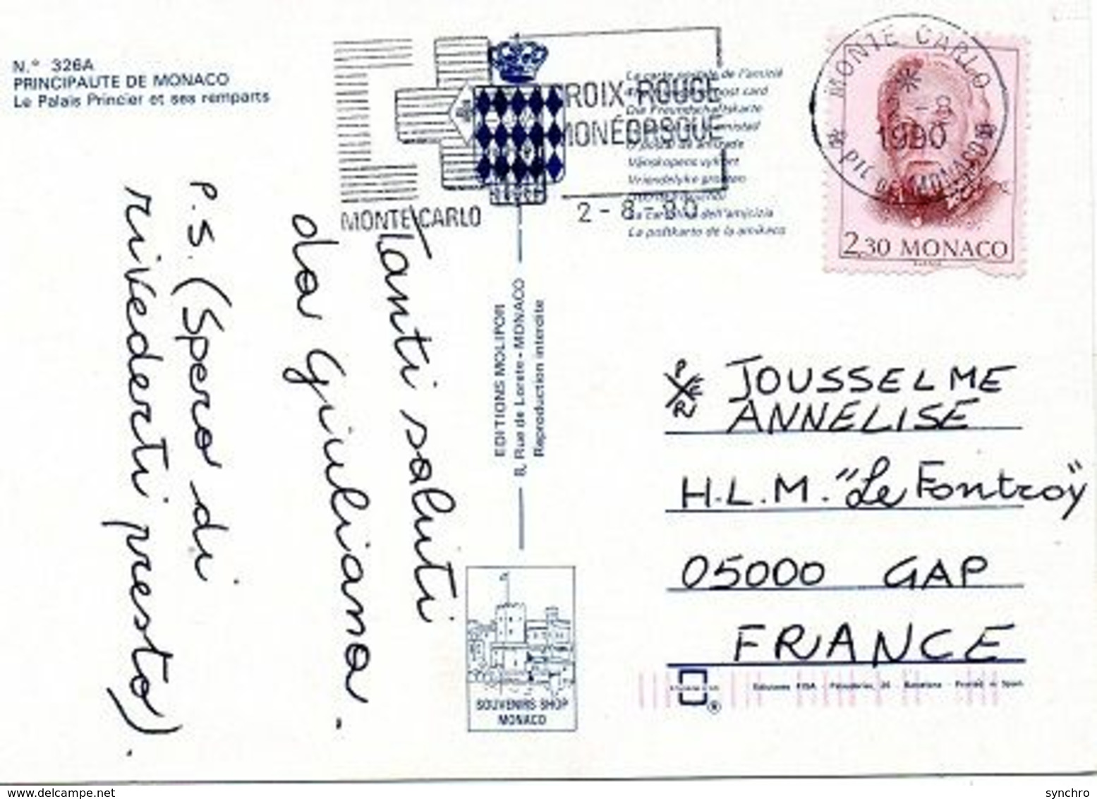 Croix -Rouge  Monégasque 1990 - Maschinenstempel (EMA)