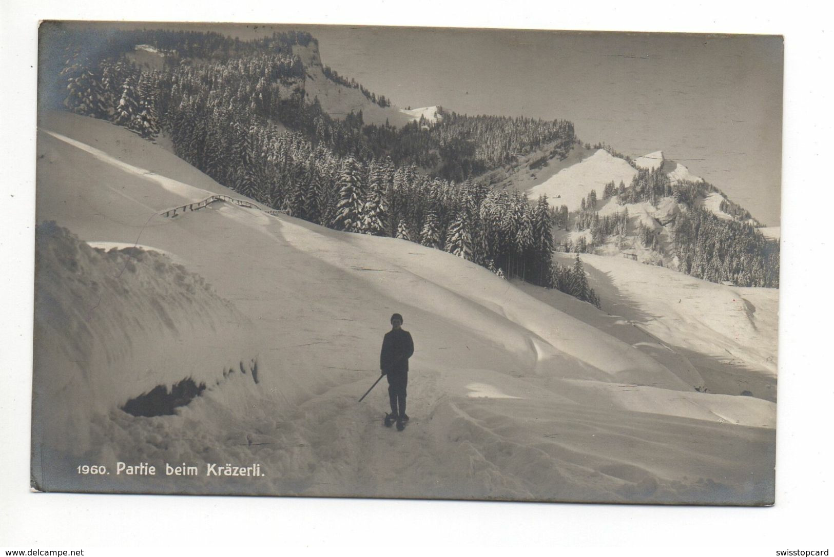 URNÄSCH Partie Beim Kräzerli Ski-Läufer Gel. 1913 Stemoel Gasthaus - Urnäsch