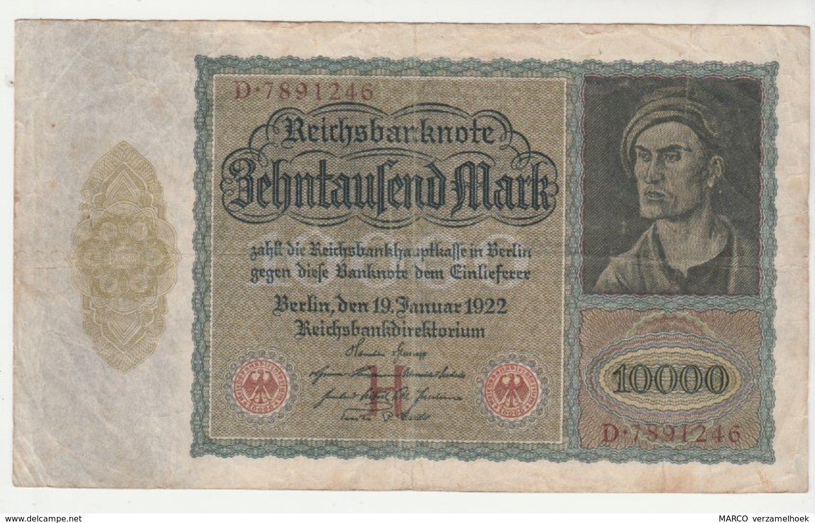 Reichsbanknote 10.000 Mark Germany-duitsland 1922 - 10.000 Mark