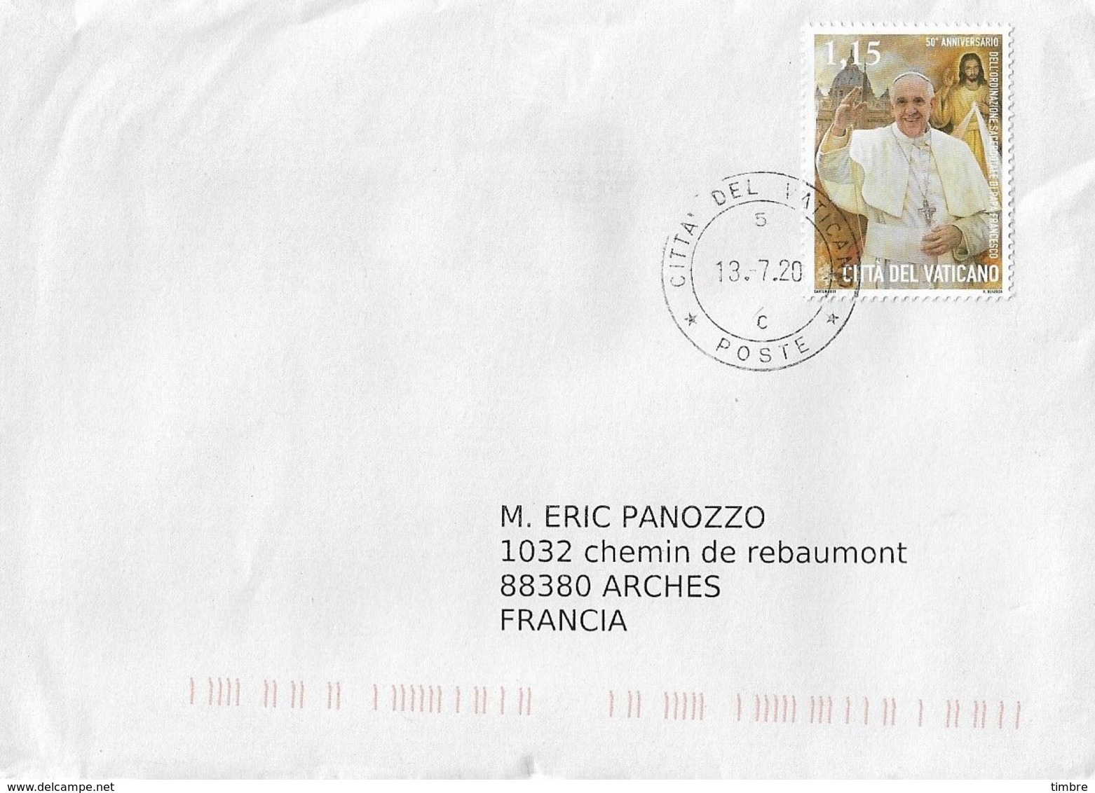 Vatican Pape Religion Enveloppe - Covers & Documents