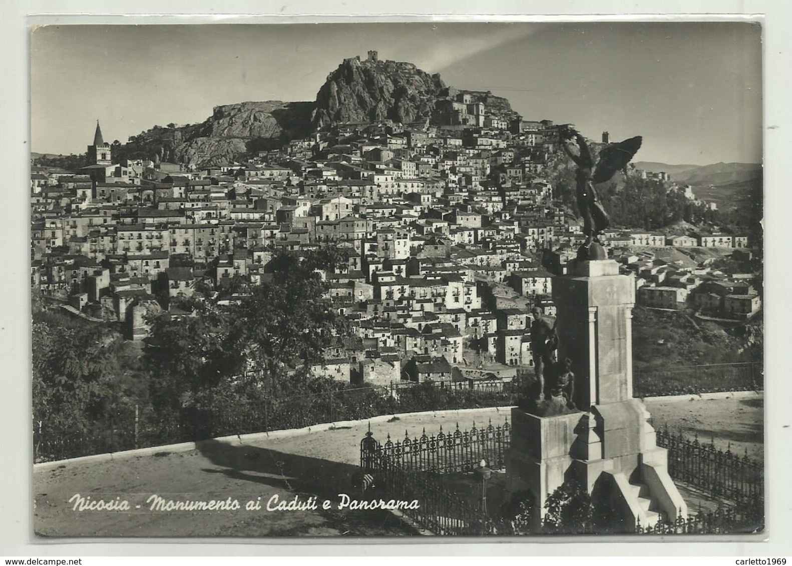 NICOSIA - MONUMENTO AI CADUTI E  PANORAMA - VIAGGIATA   FG - Enna