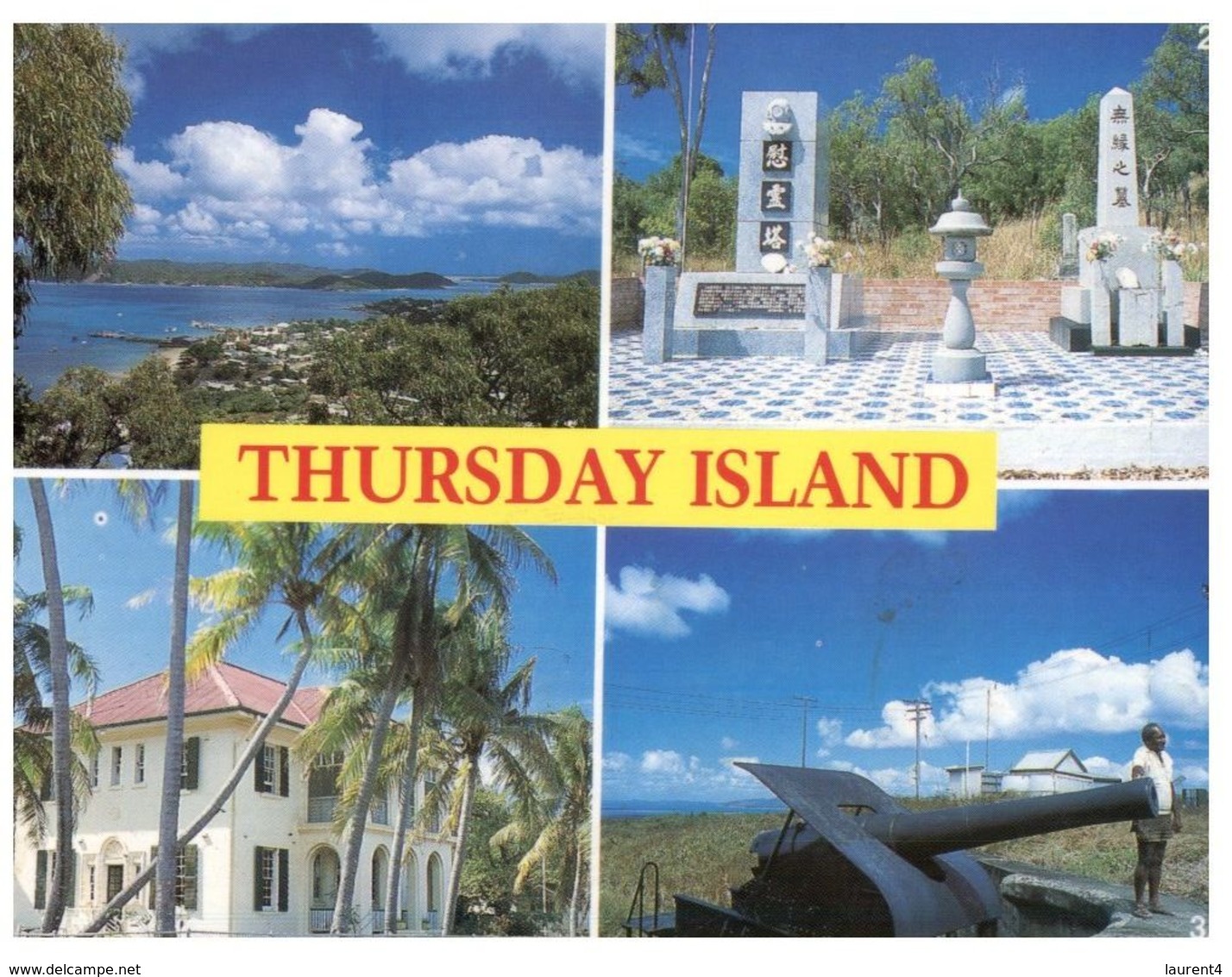 (F 1) Australia - QLD - Thursday Island - 4 Views (with Stamp) - Far North Queensland