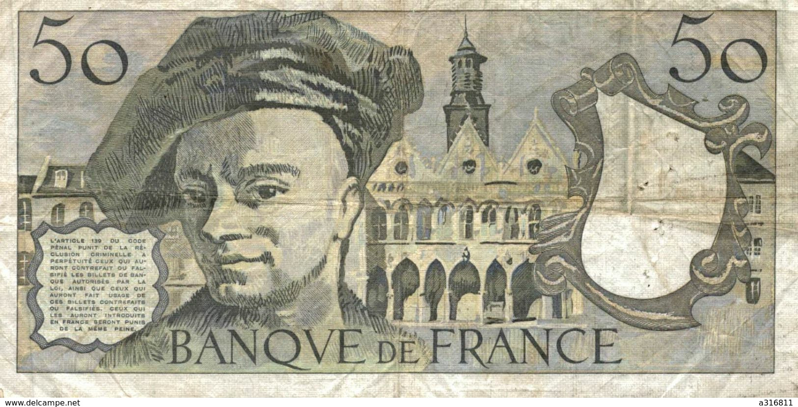 CINQUANTE FRANCS QUENTIN DE LA TOUR 1977 - 50 F 1976-1992 ''quentin De La Tour''