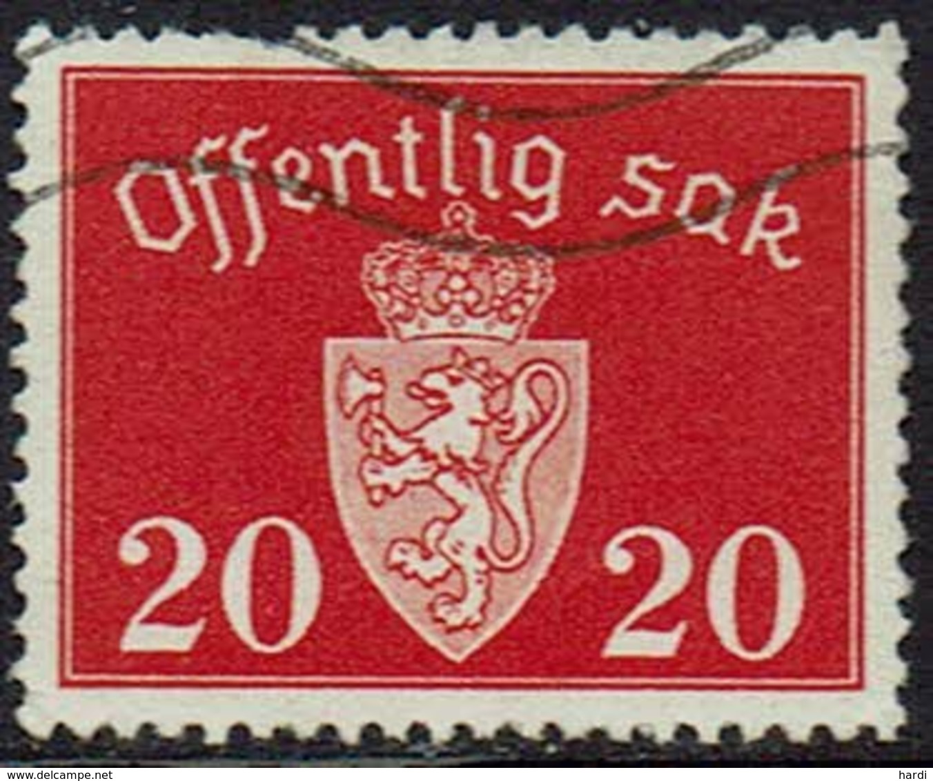 Norwegen DM, 1937, MiNr 26, Gestempelt - Dienstmarken