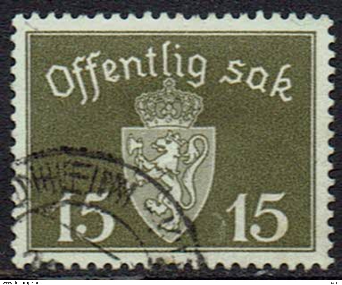 Norwegen DM, 1939, MiNr 36, Gestempelt - Dienstmarken