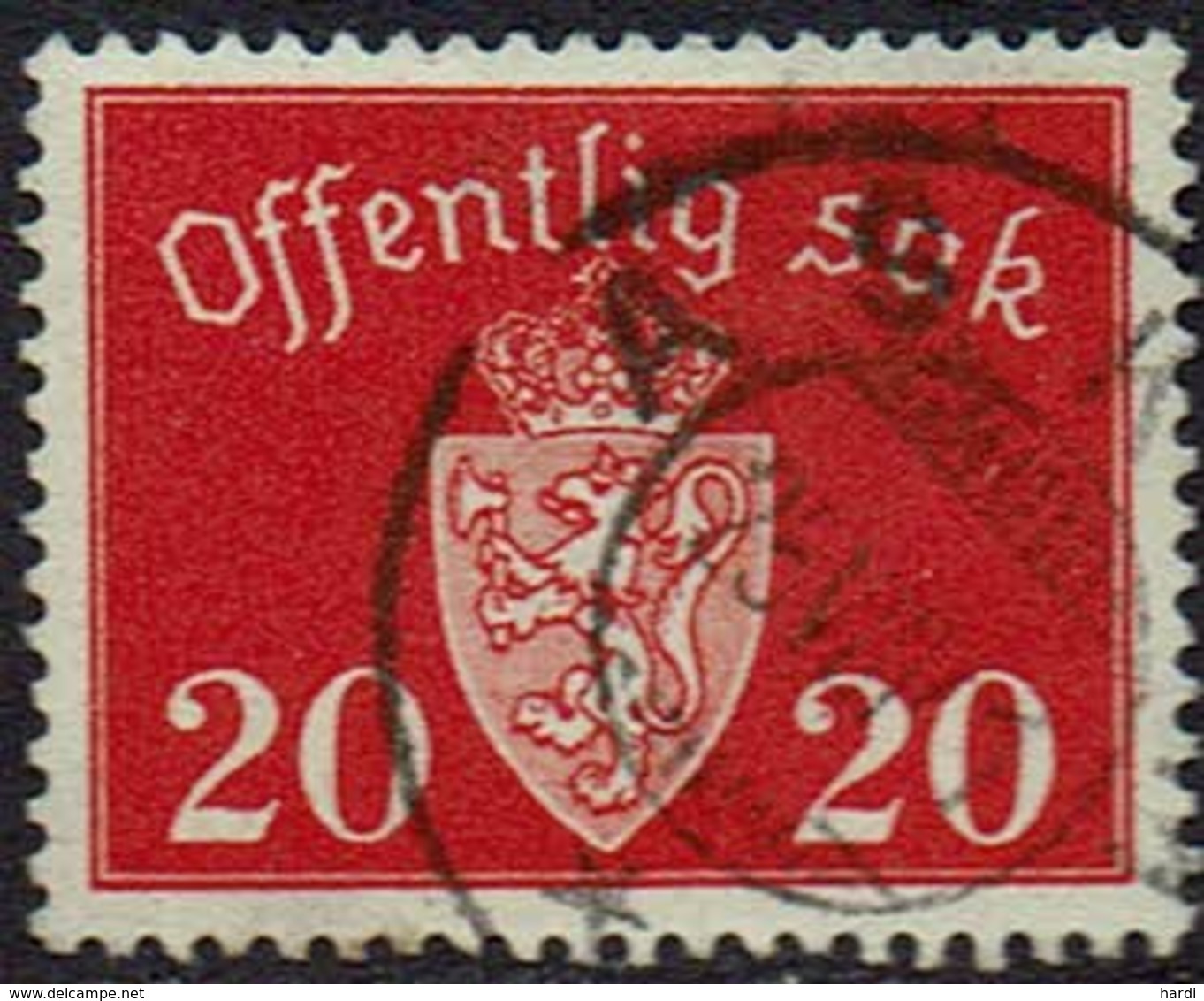 Norwegen DM, 1939, MiNr 37, Gestempelt - Dienstzegels