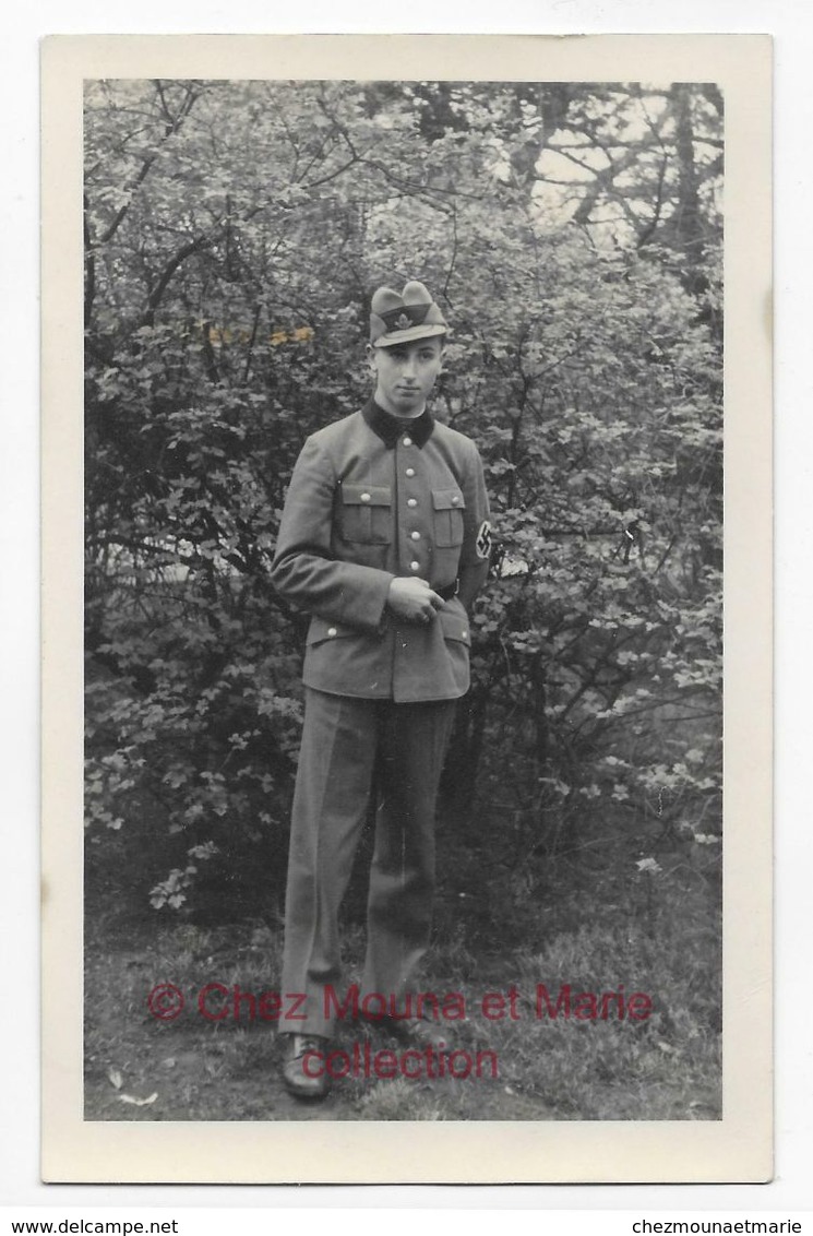 JEUNE SOLDAT ALLEMAND NAZI JEUNESSE HITLERIENNE - CARTE PHOTO MILITAIRE - War 1939-45