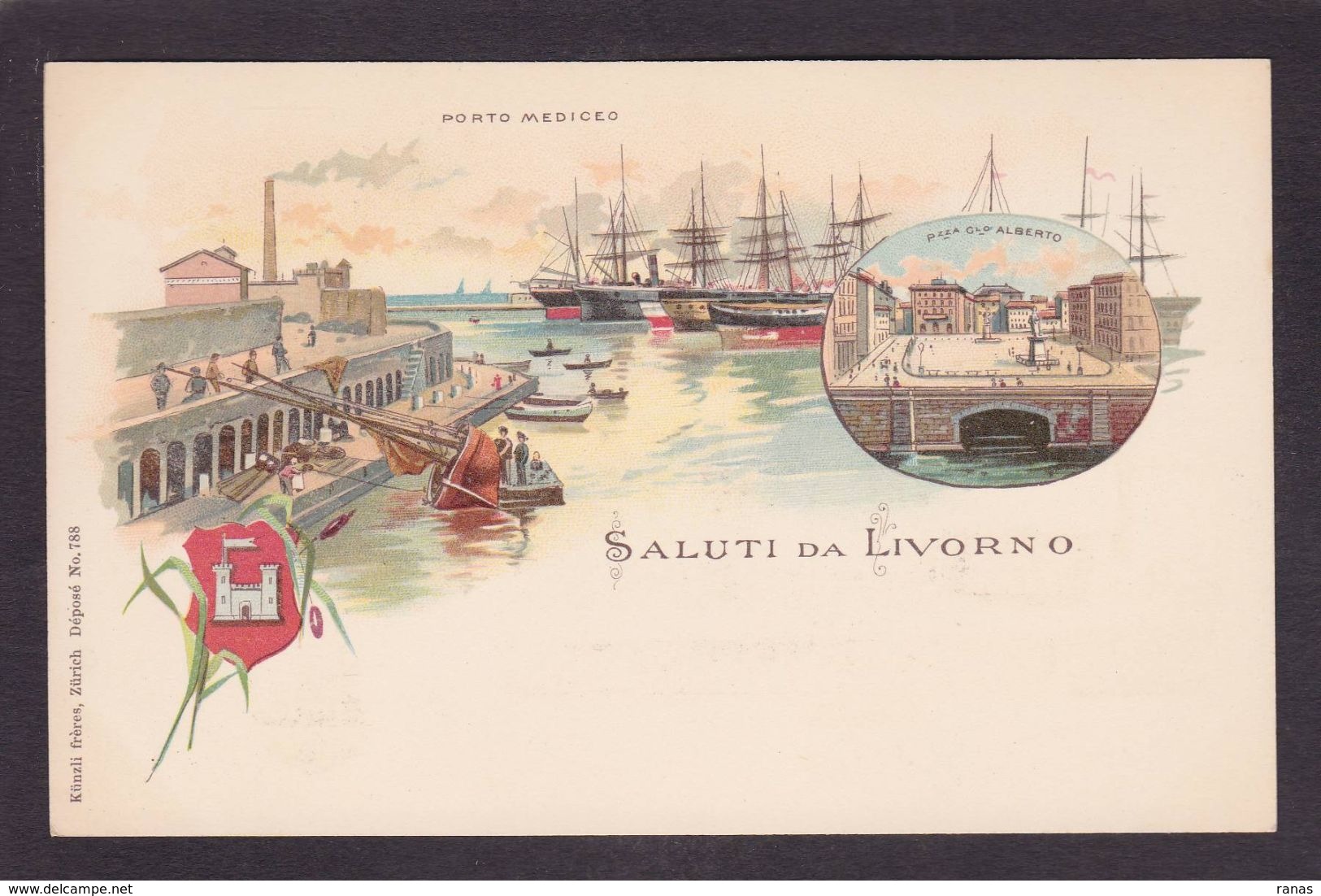 CPA Italie Livourne Livorno Non Circulé Litho Gruss - Livorno