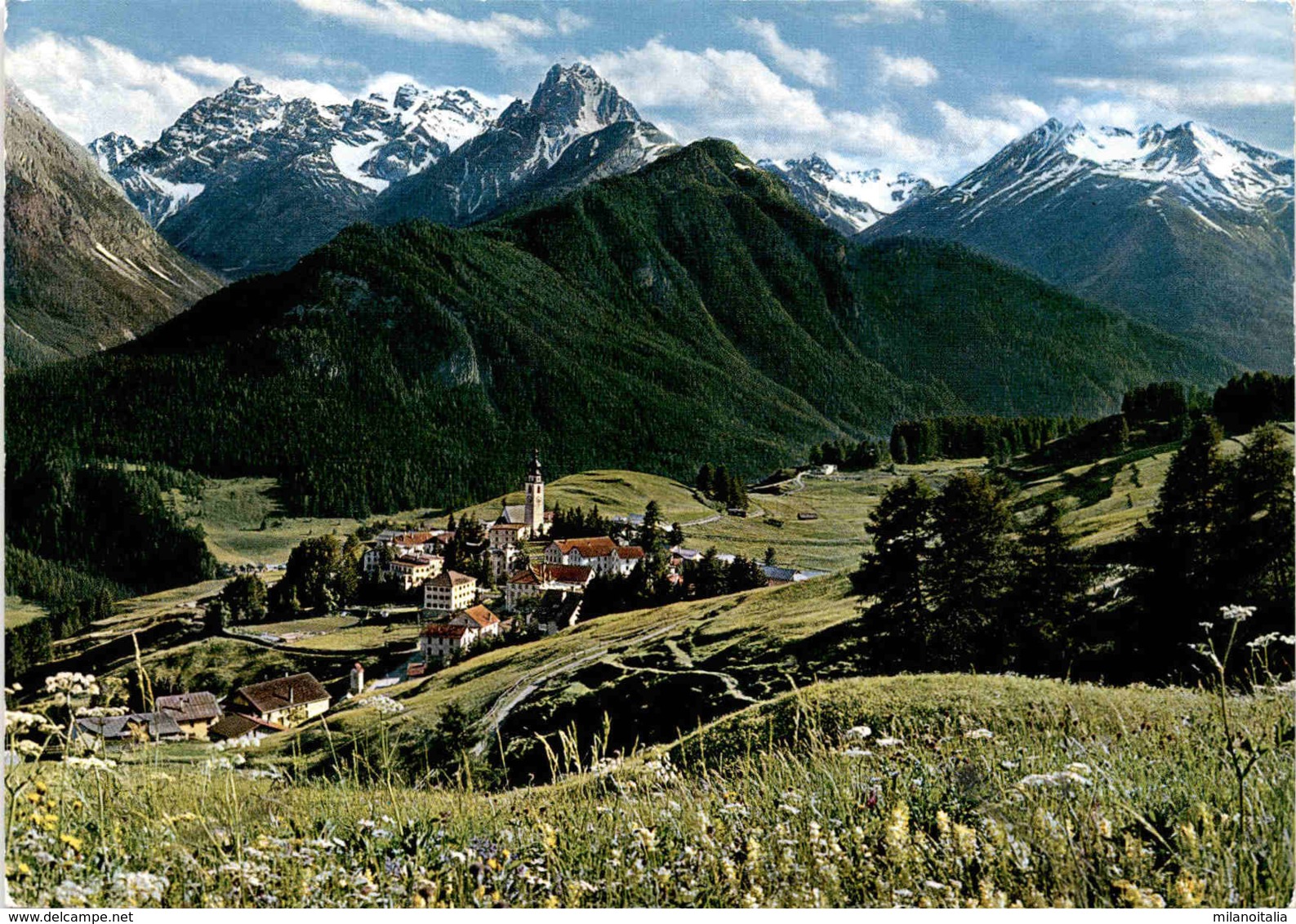 Ftan Mit Blick Auf Piz Nair Und Val Plavna (175) * 19. 7. 1983 - Ftan