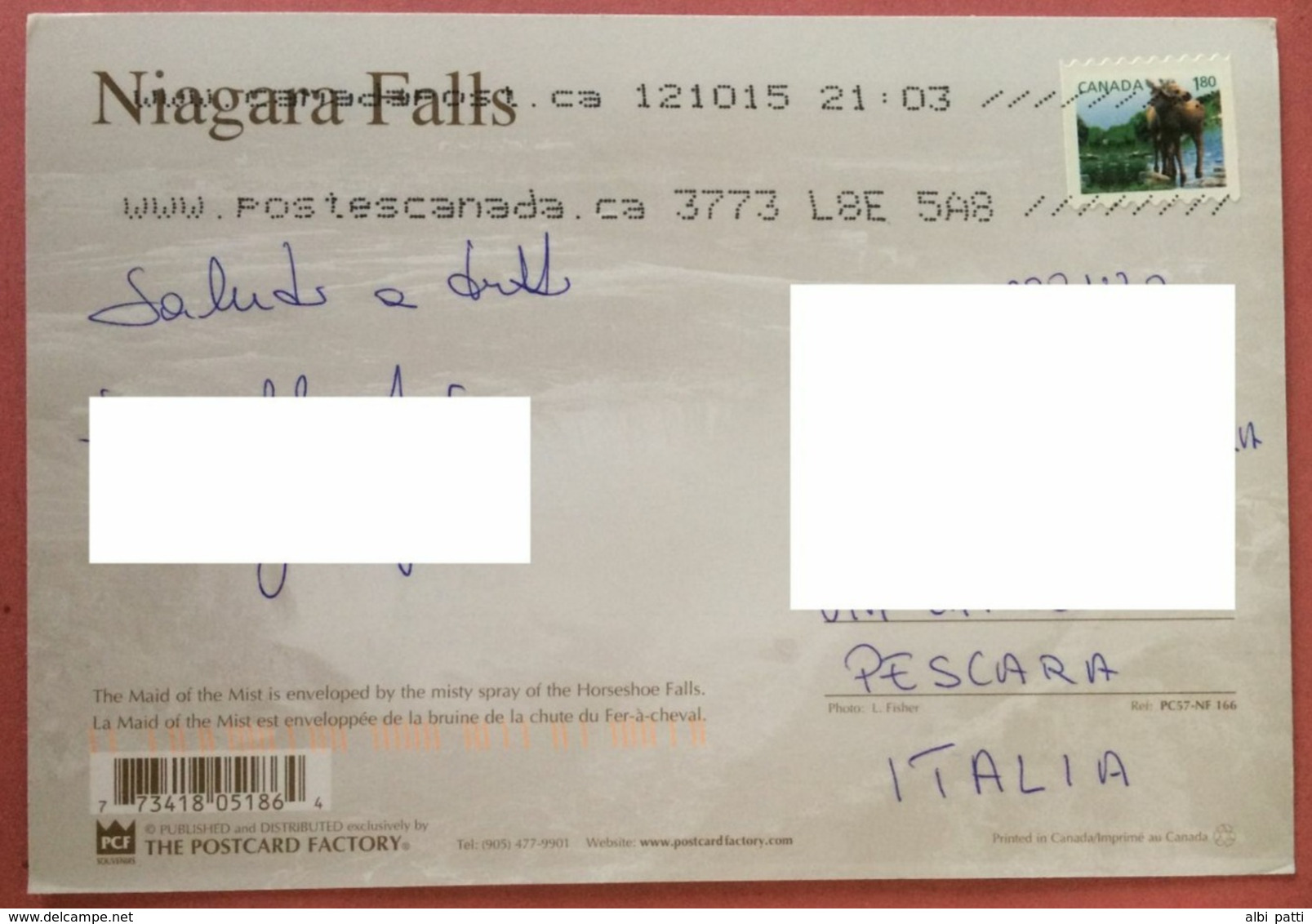 CANADA COVER TO ITALY - Postal History