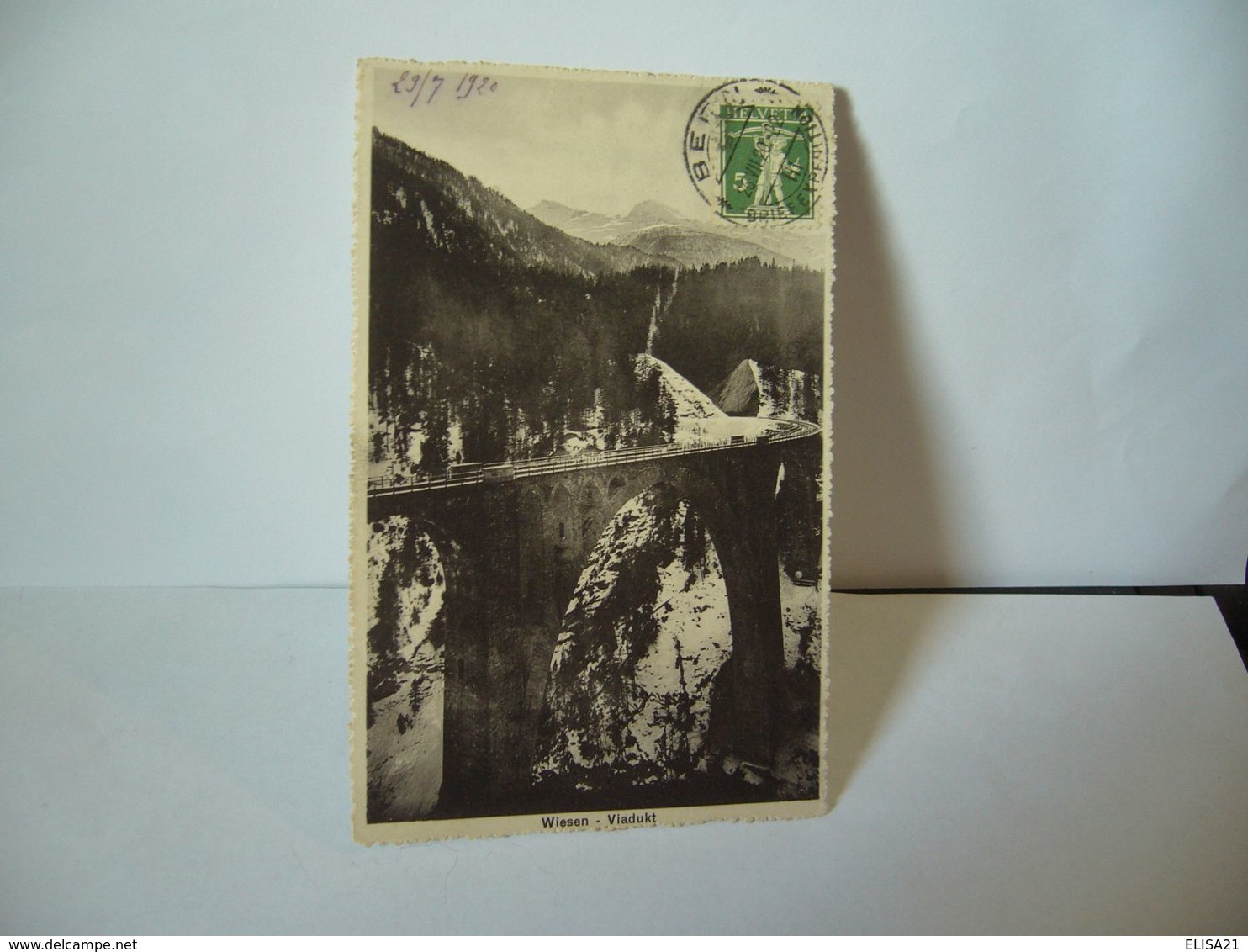 WIESEN VIADUKT SUISSE GR GRISON CPA 1920 ANSICHTSKARTENVERLAG A.G.BERNE NO 141 - Wiesen