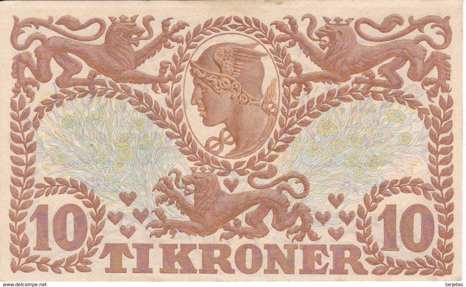 BILLETE DE DINAMARCA DE 10 KRONER DEL AÑO 1943 SIN CIRCULAR - UNCIRCULATED  (BANK NOTE) - Dänemark