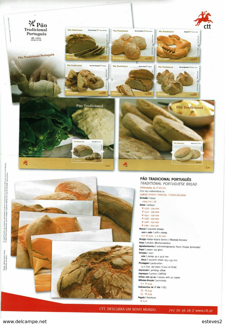 Portugal 2009 , Brochure , Pagela , Antonio Pedro , Jazz , D. Afonso Henriques , Lusitano Horse , Portuguese Bread - Andere & Zonder Classificatie