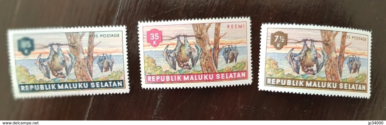 MALUKU SELATAN Chauve Souris, Bat, Muerciélago,  Série 3 Valeurs MNH ** - Chauve-souris