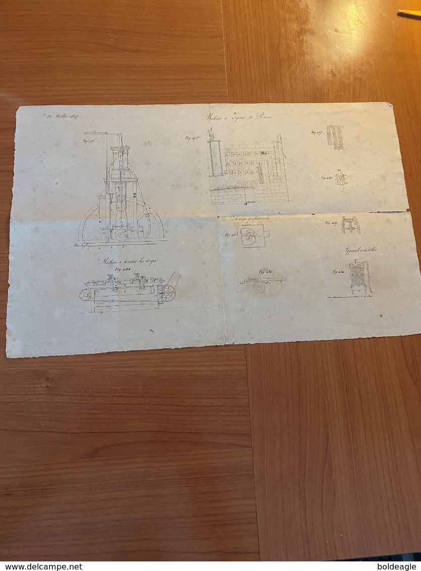 Etablissement Industriel - Feuille Des Arts Et Métiers 1827- Machine à Vapeur De  PERKINS  Avec PLANS - Tools