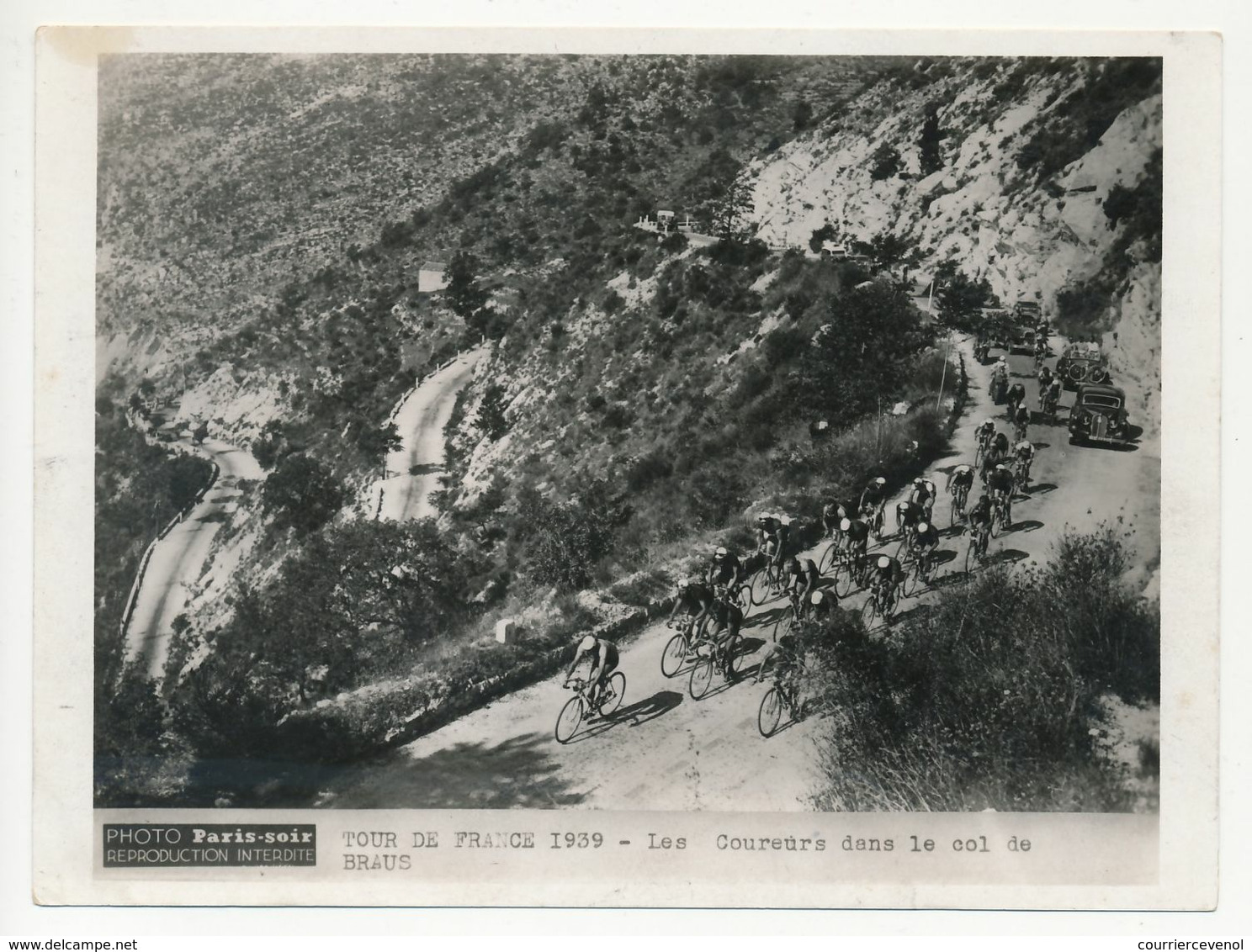 Photo De Presse Paris Soir - TOUR DE FRANCE 1939 - Les Coureurs Dans Le Col De Braus - Radsport