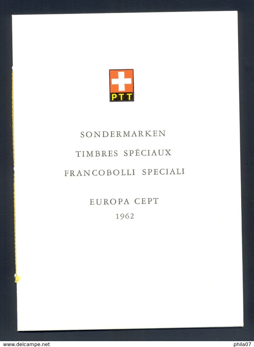 SWITZERLAND - Sondermarken 1962, Timbres Speciali Francobolli Speciali Europa-CEPT - With Commemorative Cancel - 1962