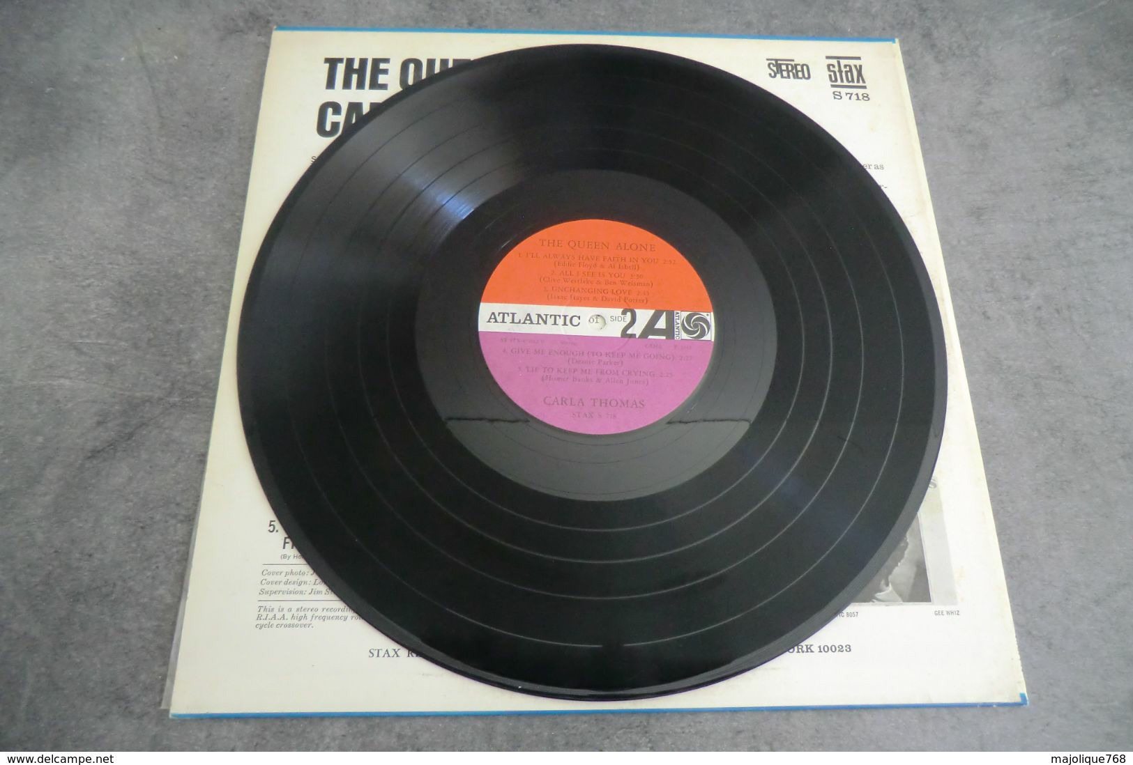 Disque - Carla Thomas - The Queen Alone - Atlantic STAX S 718 - 1967 - Germanie - - Soul - R&B