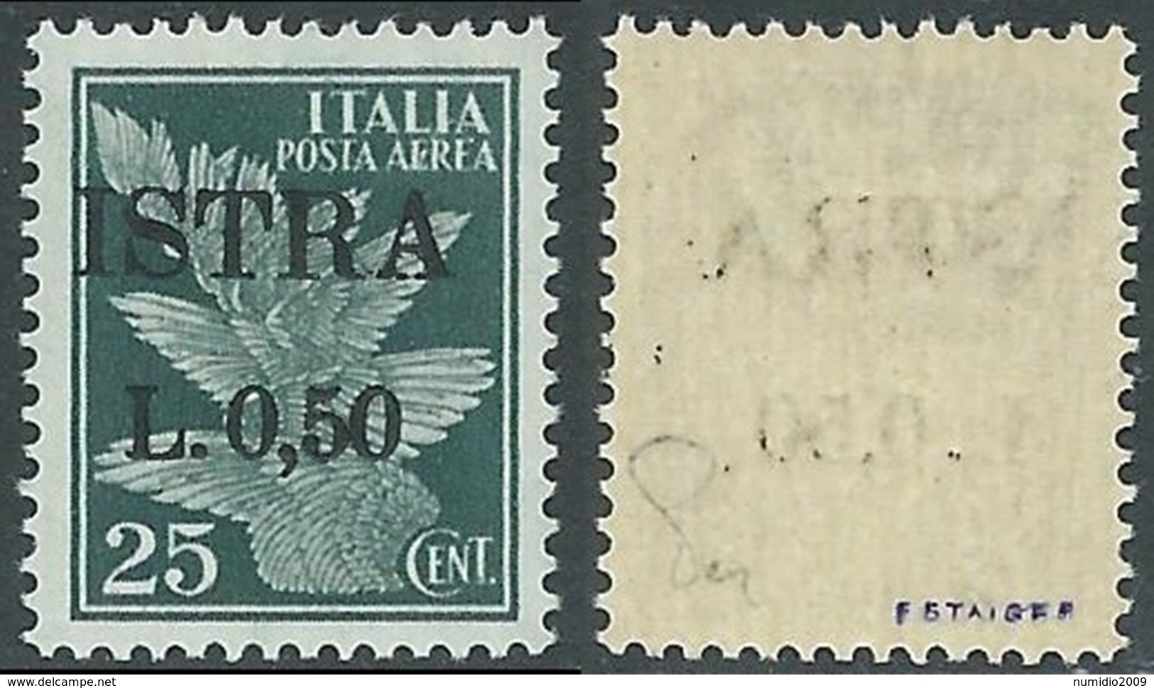 1945 OCCUP. JUGOSLAVA ISTRIA POLA POSTA AEREA 50 SU 25 CENT MNH ** - RB37-7 - Occ. Yougoslave: Istria