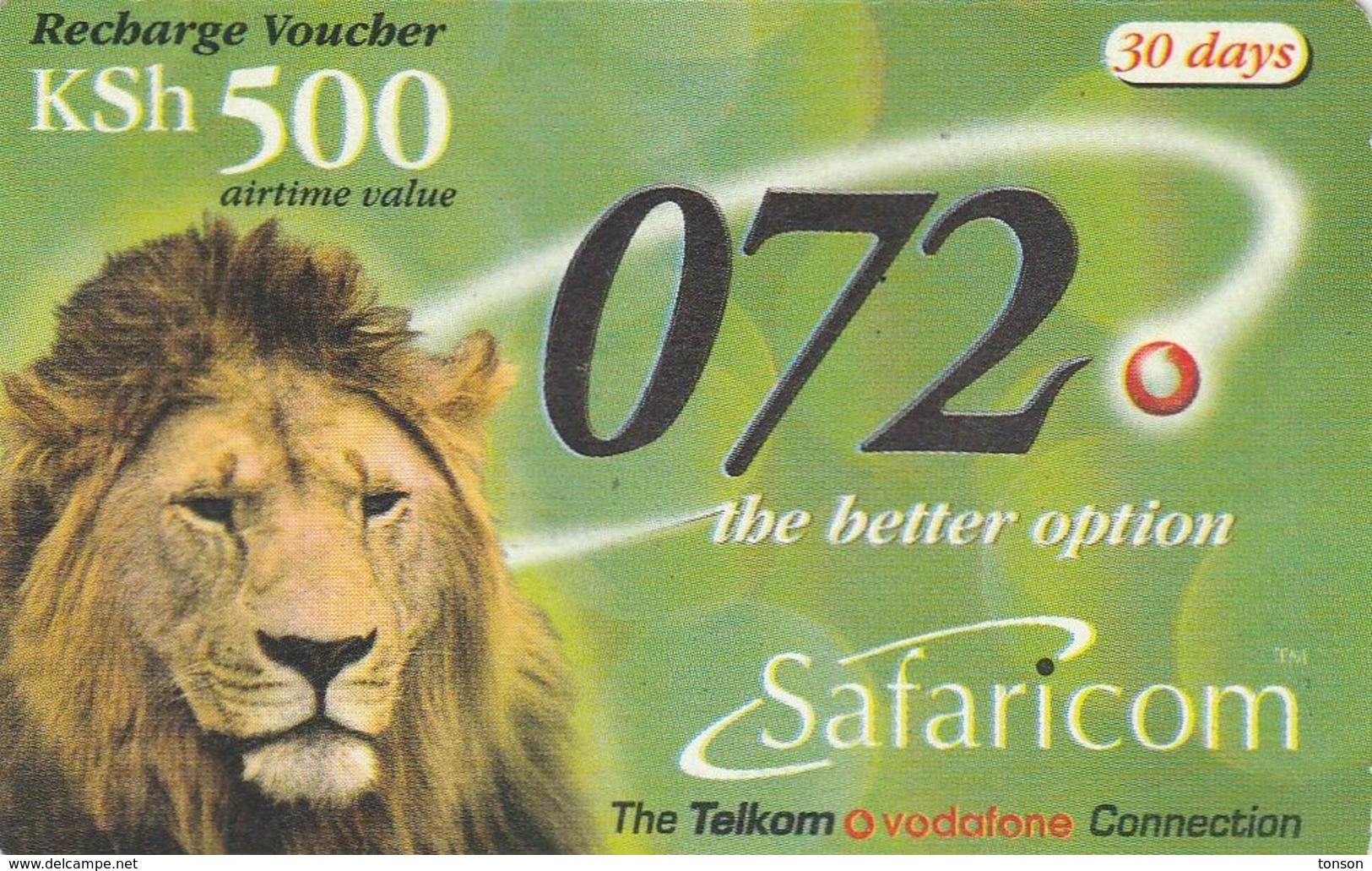 Kenya, KE-SAF-REF-0002A, KSh 500, Safaricom Recharge, Lion, Expiry 2003/03/31, 2 Scans. - Kenya