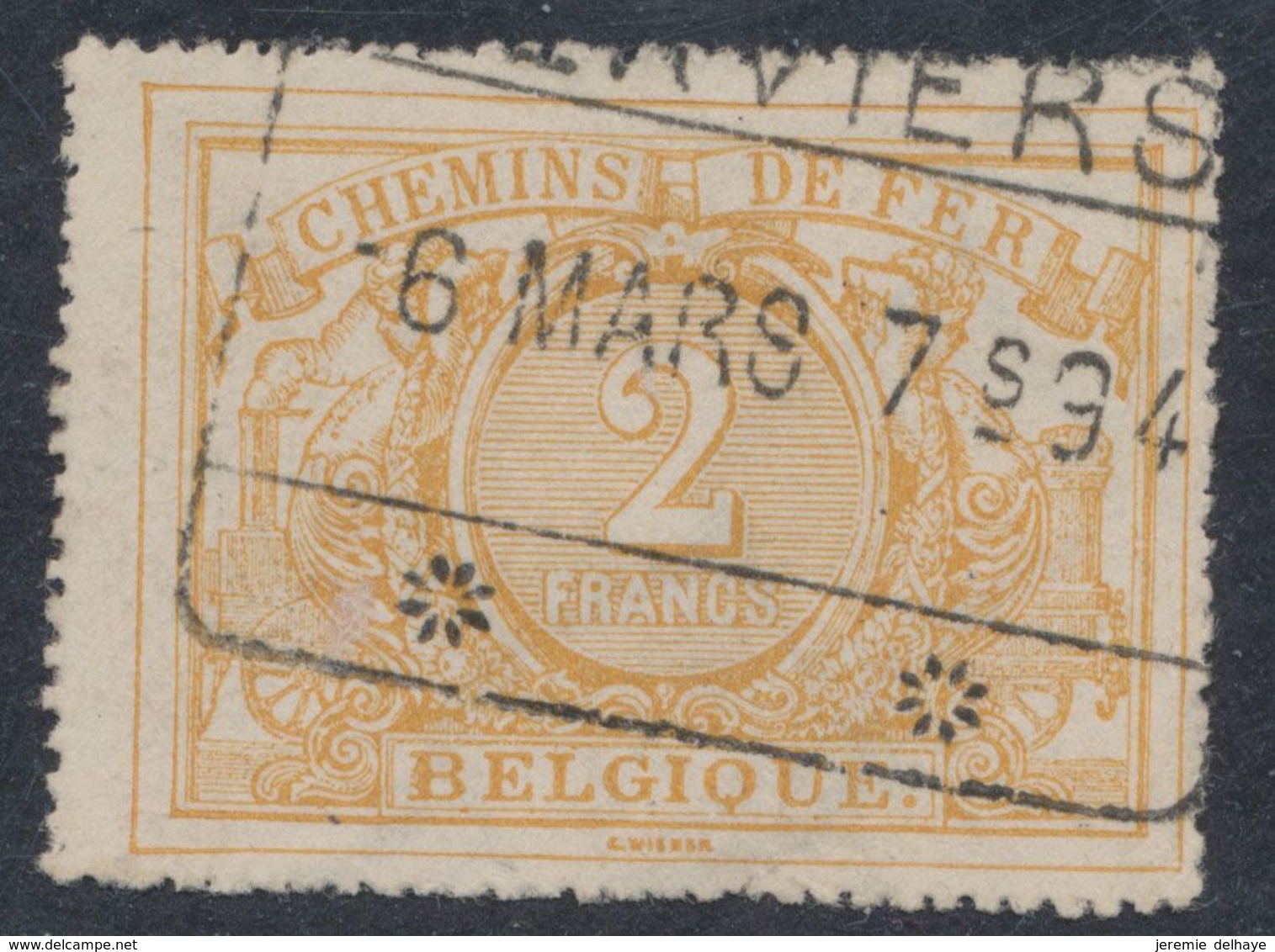 Chemin De Fer - TR14 Obl Chemin De Fer "Verviers" (1894) + Filigrane. Superbe ! - Usati