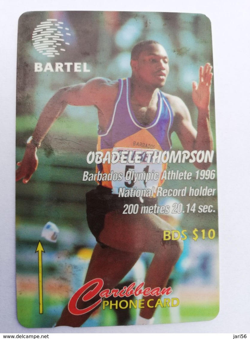 BARBADOS   $10-  Gpt Magnetic     BAR-125  12CBDB   OBADELE THOMPSON   NEW  LOGO   Very Fine Used  Card  ** 2906** - Barbados