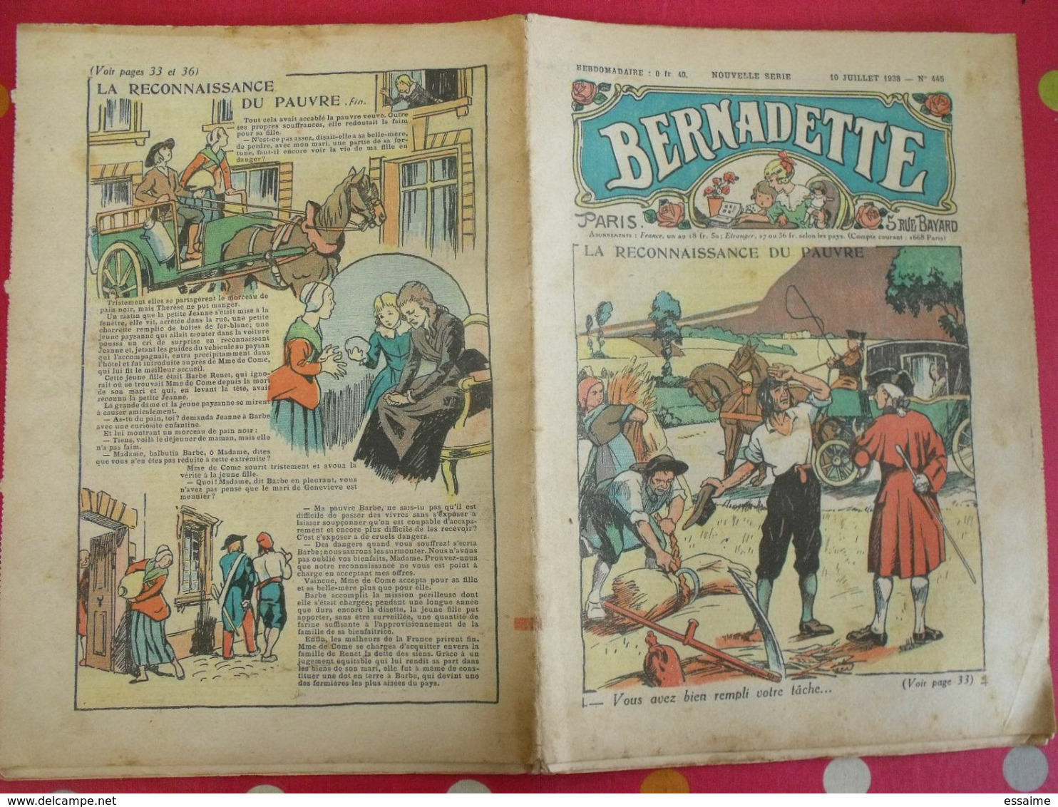 Lot De 10 Revues BD "Bernadette" De 1938. A Redécouvrir. Hébrard Jobbé Duval - Bernadette