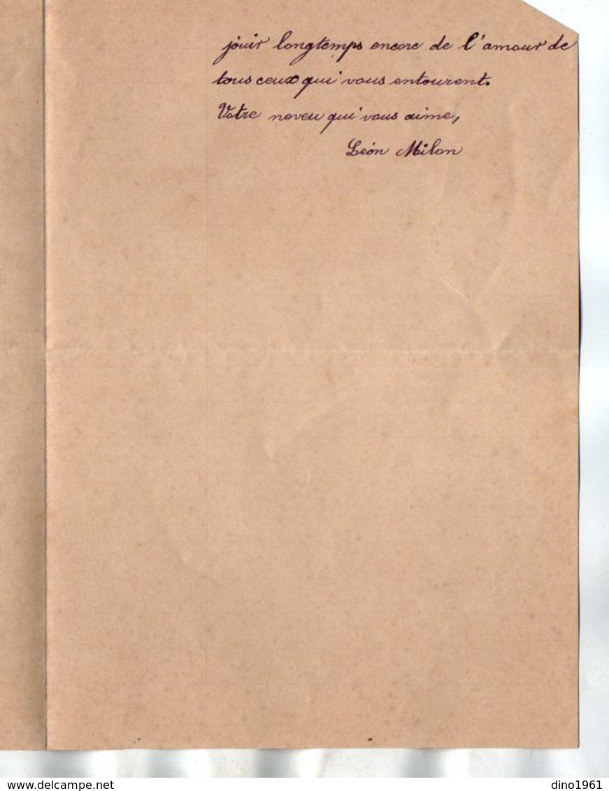 VP17.245 - 1911 - Lettre Illustrée Papier Gaufré Double Page Avec Découpi Fleurs - Mr Léon MILON à PELLOUAILLES - Bloemen