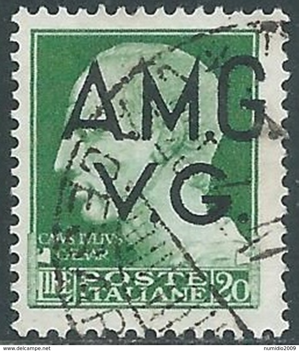 1945-47 TRIESTE AMG VG USATO IMPERIALE 20 LIRE - RA14-6 - Oblitérés