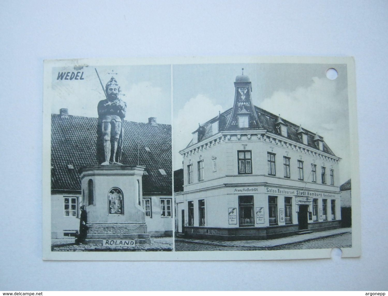 WEDEL , Schöne Karte 1940, Aktenlochung - Wedel