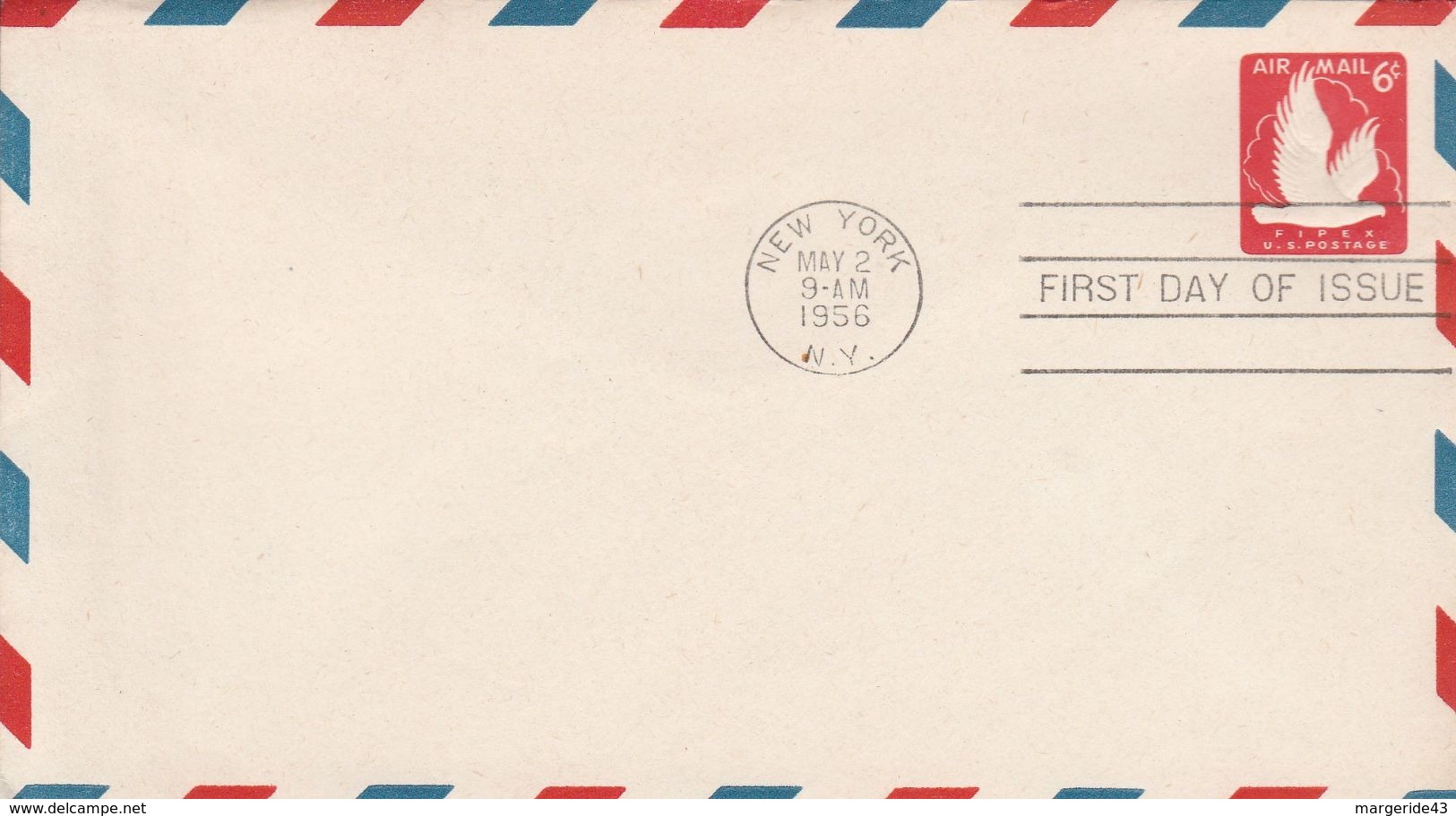 USA ETATS UNIS ENTIER LETTRE FDC FIPEX 6 CTS 1956 - 1941-60