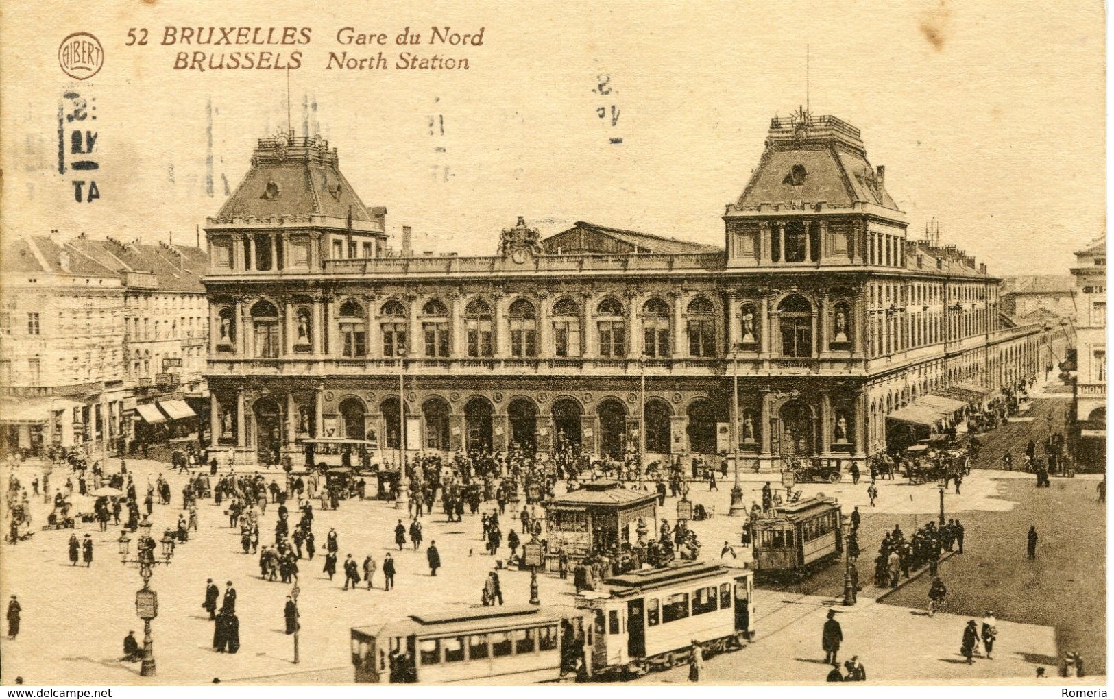 Belgique - Bruxelles - Gare Du Nord - Tramways - Albert Nº 52 - Ecrite, Timbrée - Nahverkehr, Oberirdisch