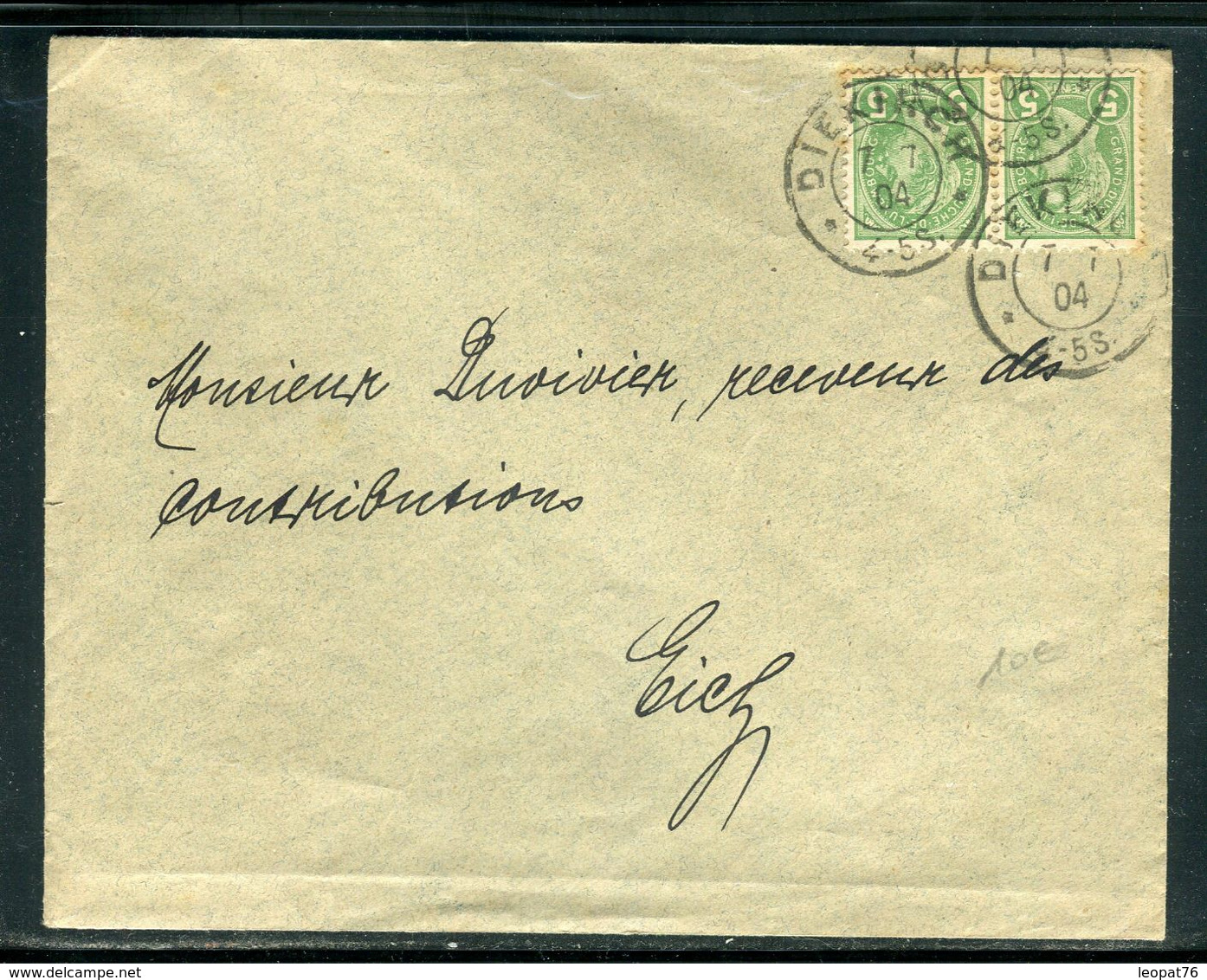 Luxembourg - Enveloppe De Diekirch En 1904 Pour Dommeldange - Prix Fixe !!!! - Réf A 31 - 1895 Adolphe Rechterzijde