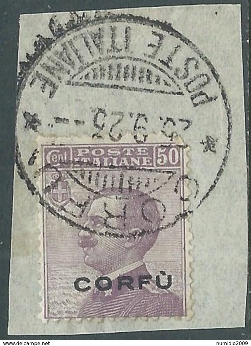 1923 CORFU USATO EFFIGIE 50 CENT - RA28-9 - Korfu