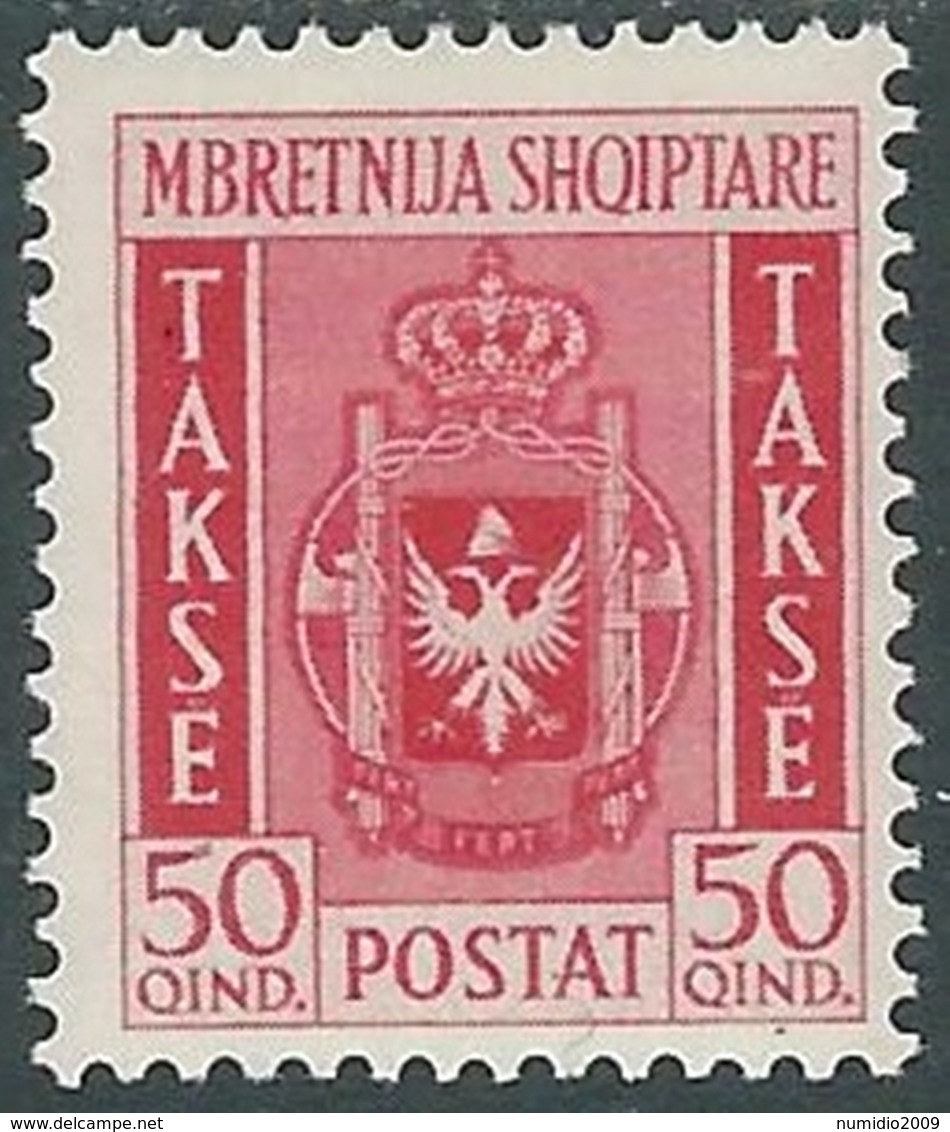 1940 ALBANIA SEGNATASSE STEMMA ALBANESE 50 Q MH * - RA26-3 - Albania
