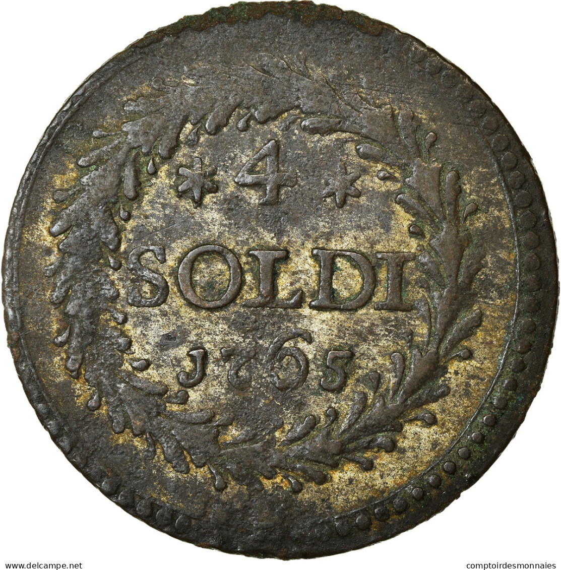 Monnaie, États Italiens, CORSICA, General Pasquale Paoli, 4 Soldi, 1765 - Corsica (1736-1768)