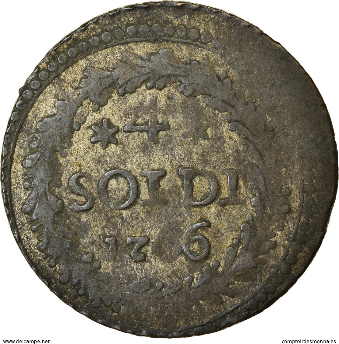 Monnaie, États Italiens, CORSICA, General Pasquale Paoli, 4 Soldi, 1766 - Korsika (1736-1768)