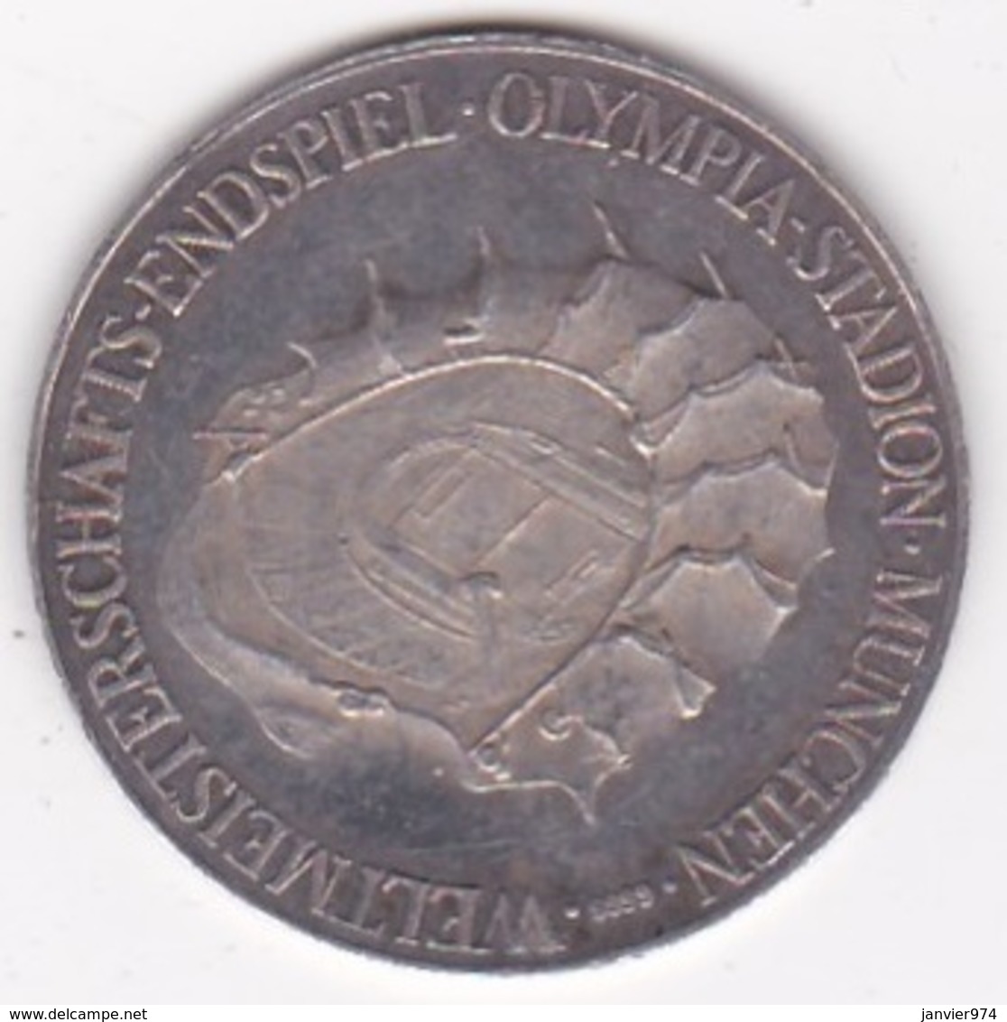 Medaille En Argent (999,9) Fussball Weltmeisterschaft 1974 München Coupe Du Monde Football Munich - Sonstige & Ohne Zuordnung