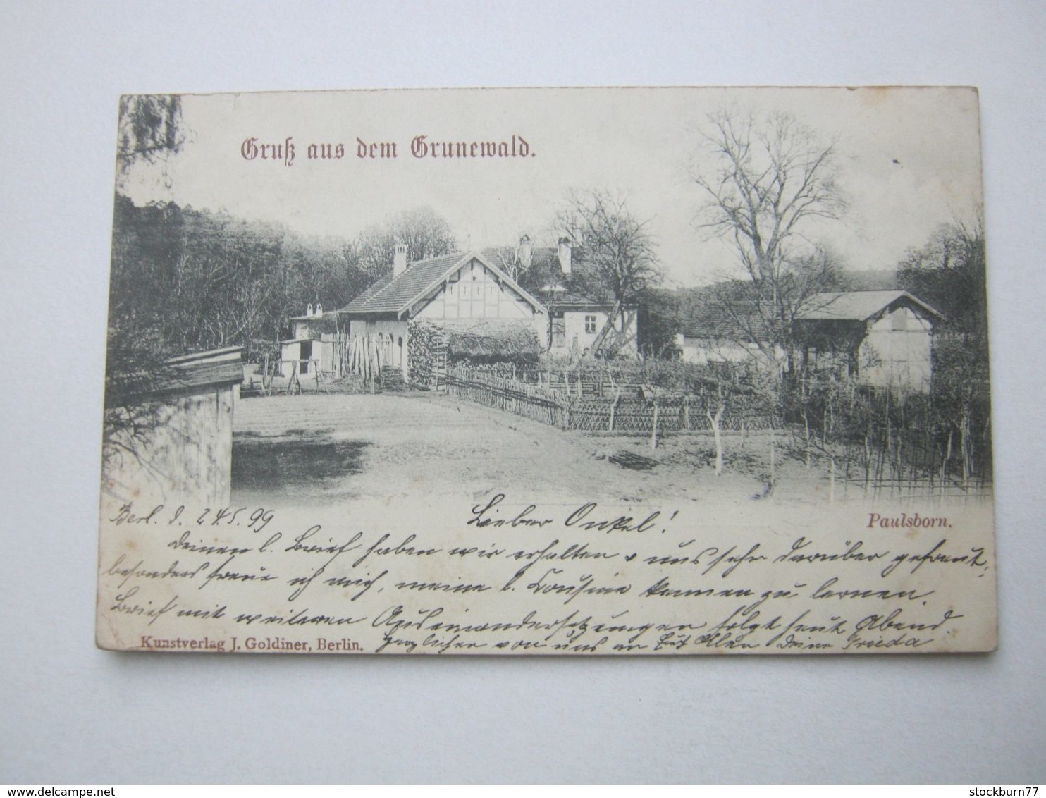 BERLIN GRUNEWALD , Paulsborn ,  Schöne Karte 1899 - Grunewald