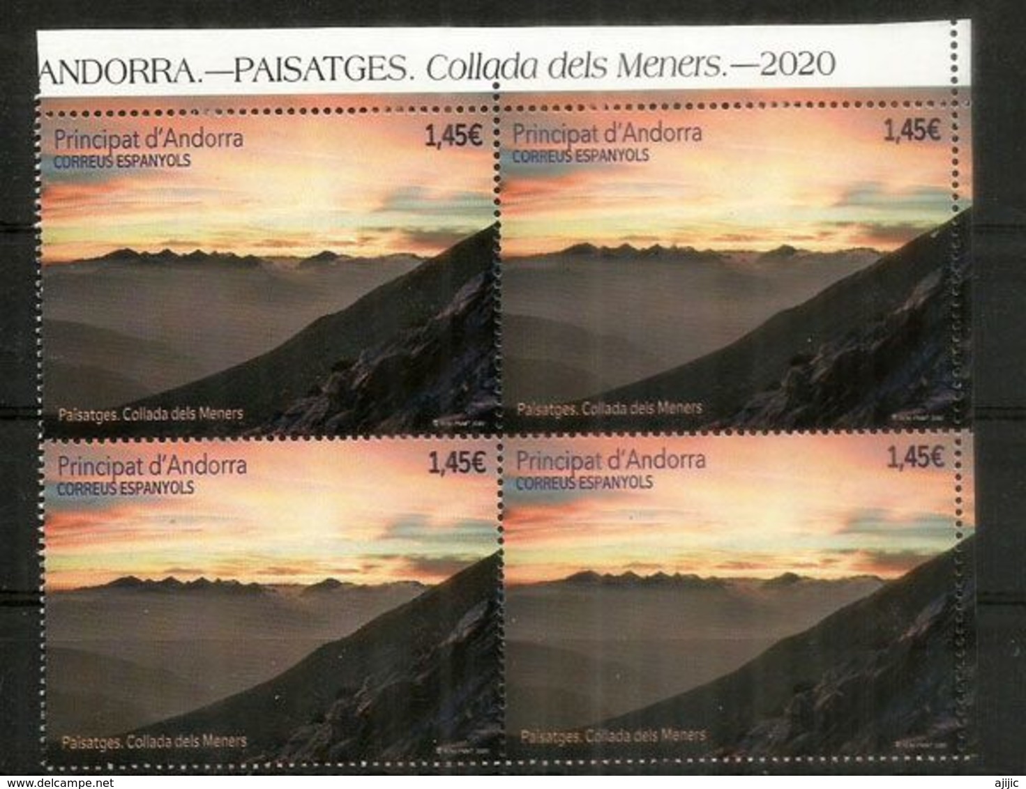 Collada Dels Meners, Paso A 2679 M De Altitud.  Sellos Nuevos. ** Bloque De 4 .  Año 2020 . AND.ESP - Unused Stamps