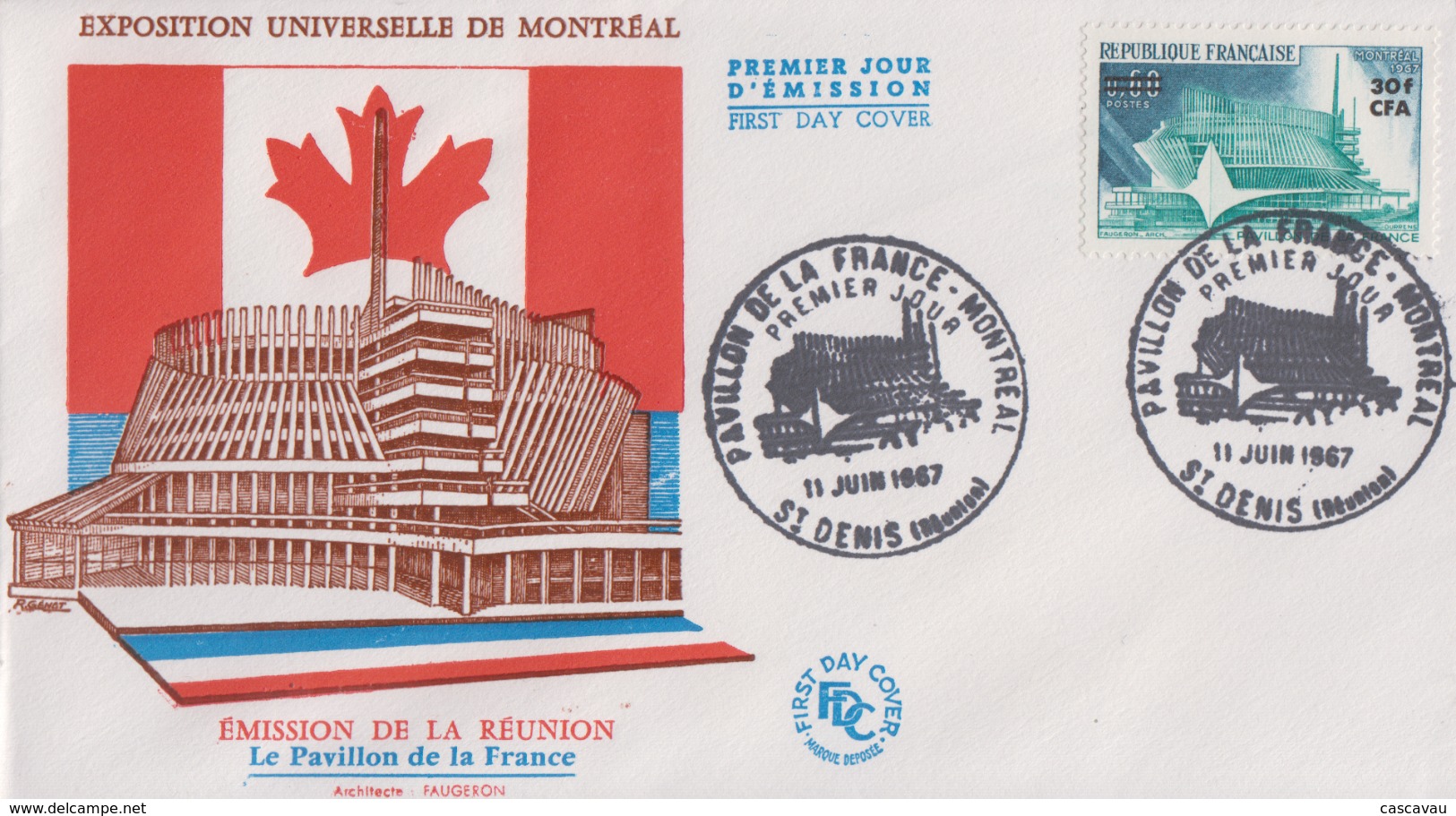 Enveloppe  FDC   1er  Jour   REUNION     Exposition  Universelle   MONTREAL     SAINT  DENIS   1967 - 1967 – Montréal (Canada)