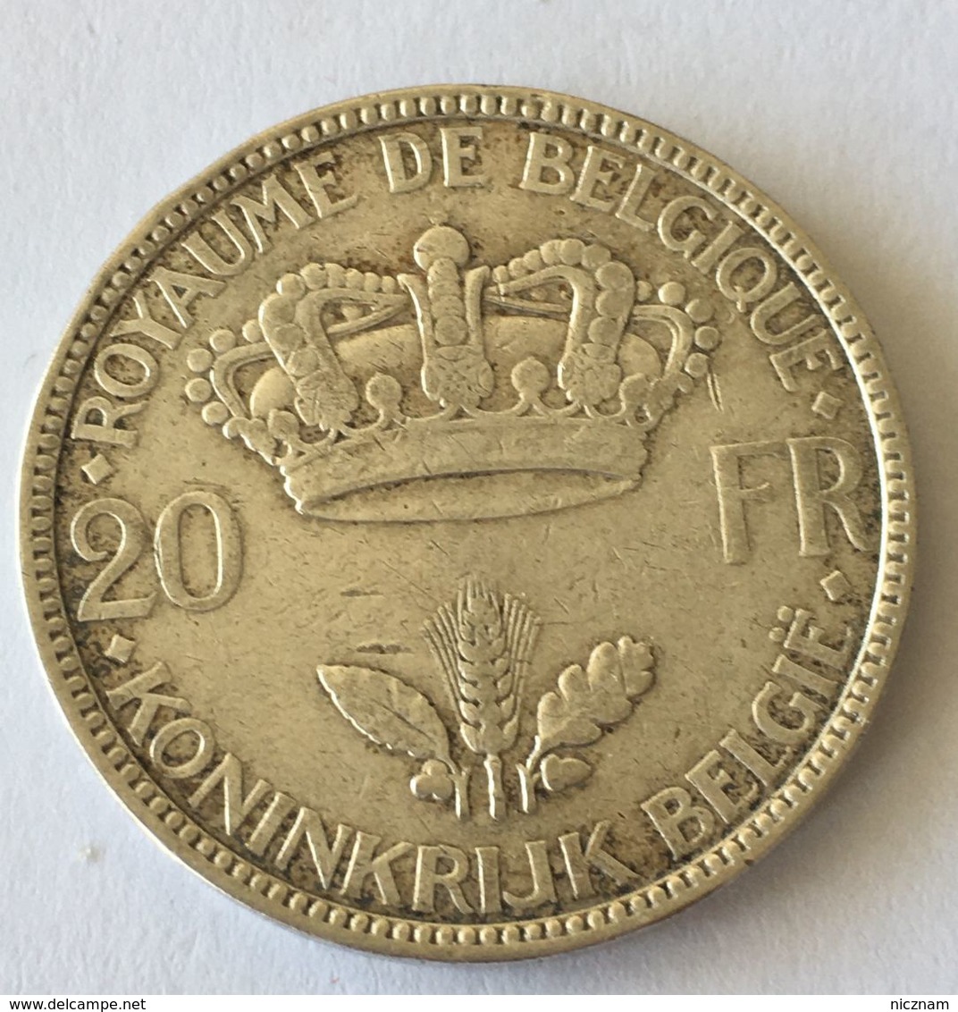BELGIQUE - 20 Francs (Léopold III) 1935 - 20 Frank
