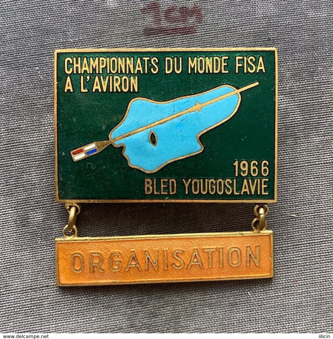 Badge Pin ZN009413 - Rowing Kayak Canoe Yugoslavia Slovenia Bled World Championship 1966 ORGANISATION - Roeisport