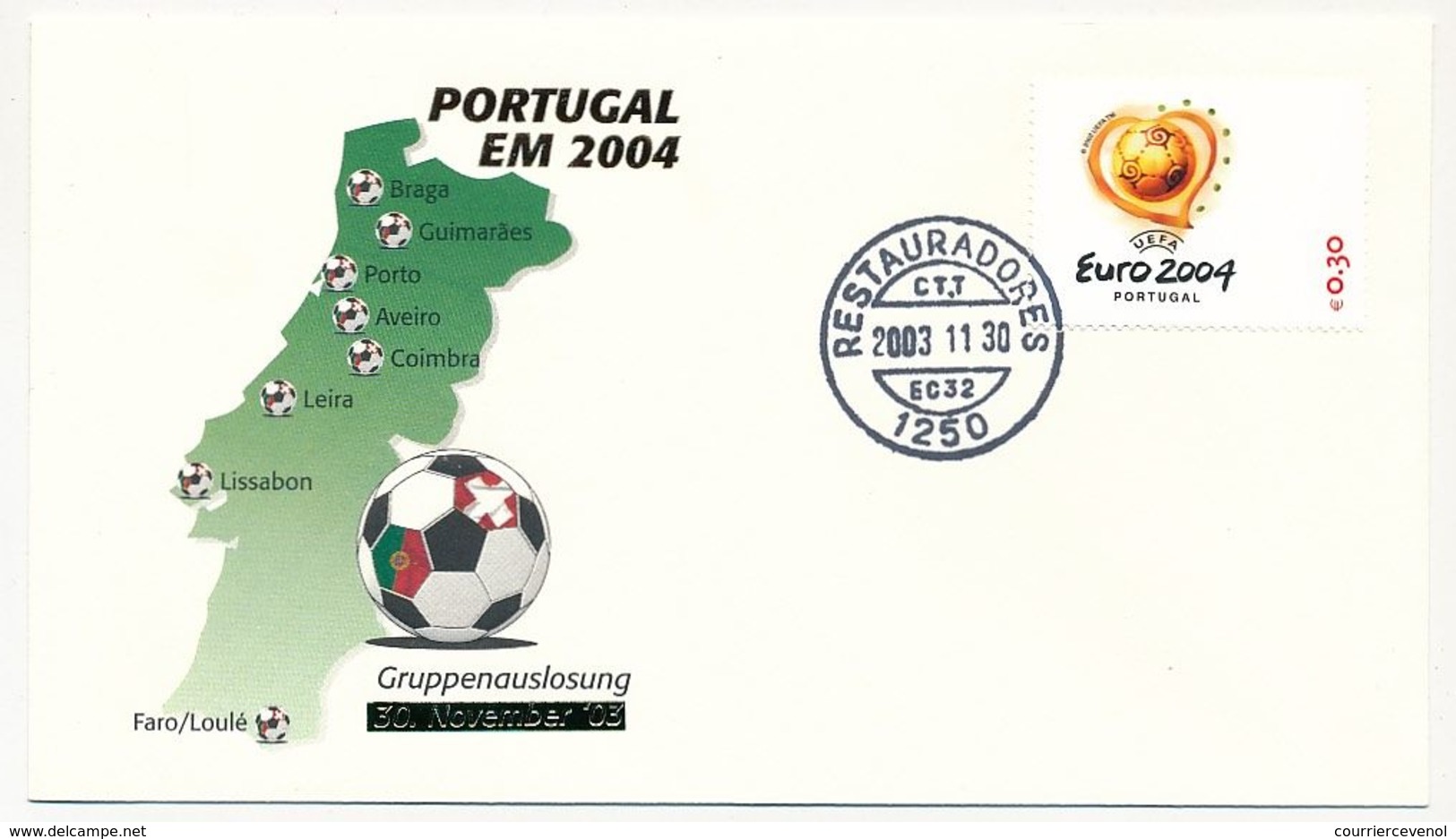 PORTUGAL - 6 Enveloppes UEFA 2004 Dont Série Auto-adhésifs - - UEFA European Championship